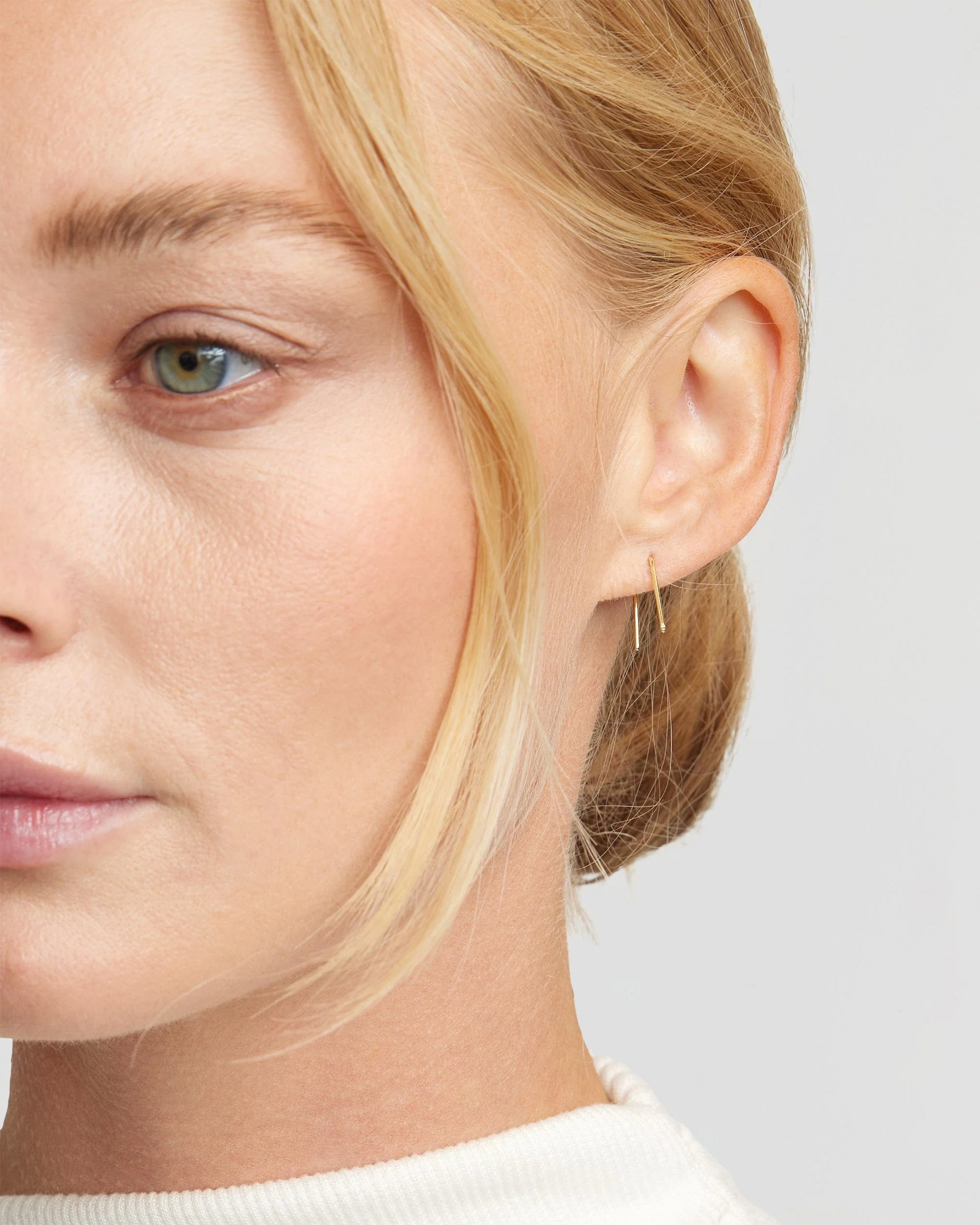 14K Gold Staple Earrings - Image 4