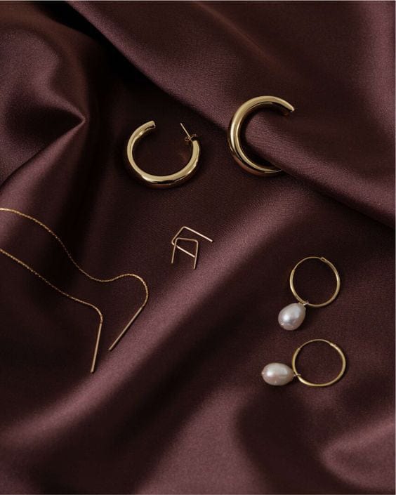 14K Gold Staple Earrings - Image 5