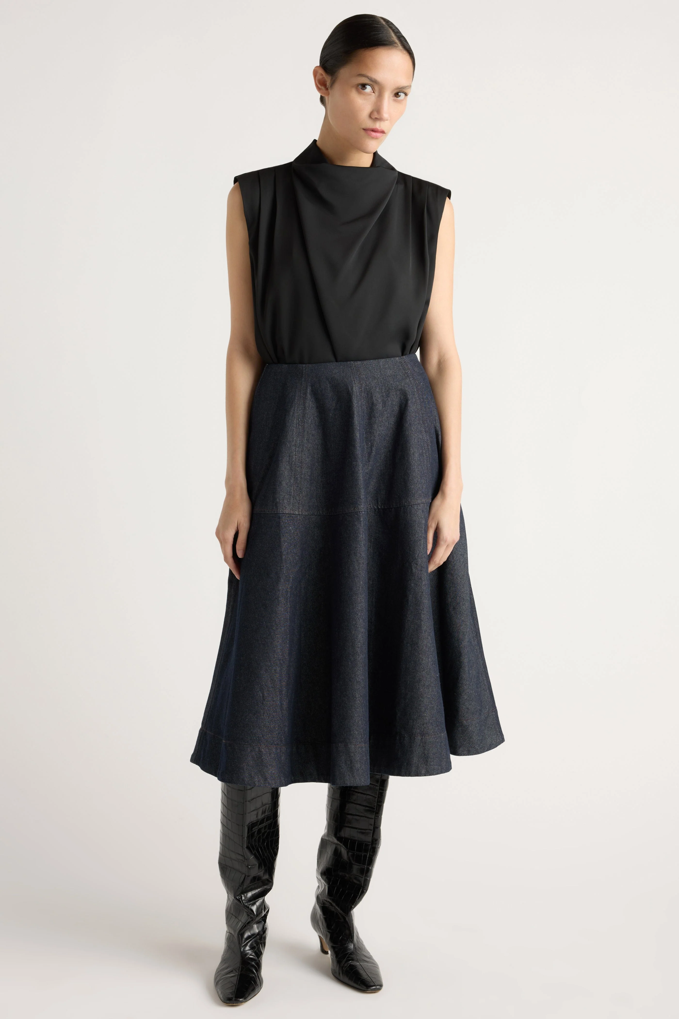 Allegra Gathered-Neck Sleeveless Blouse - Image 3