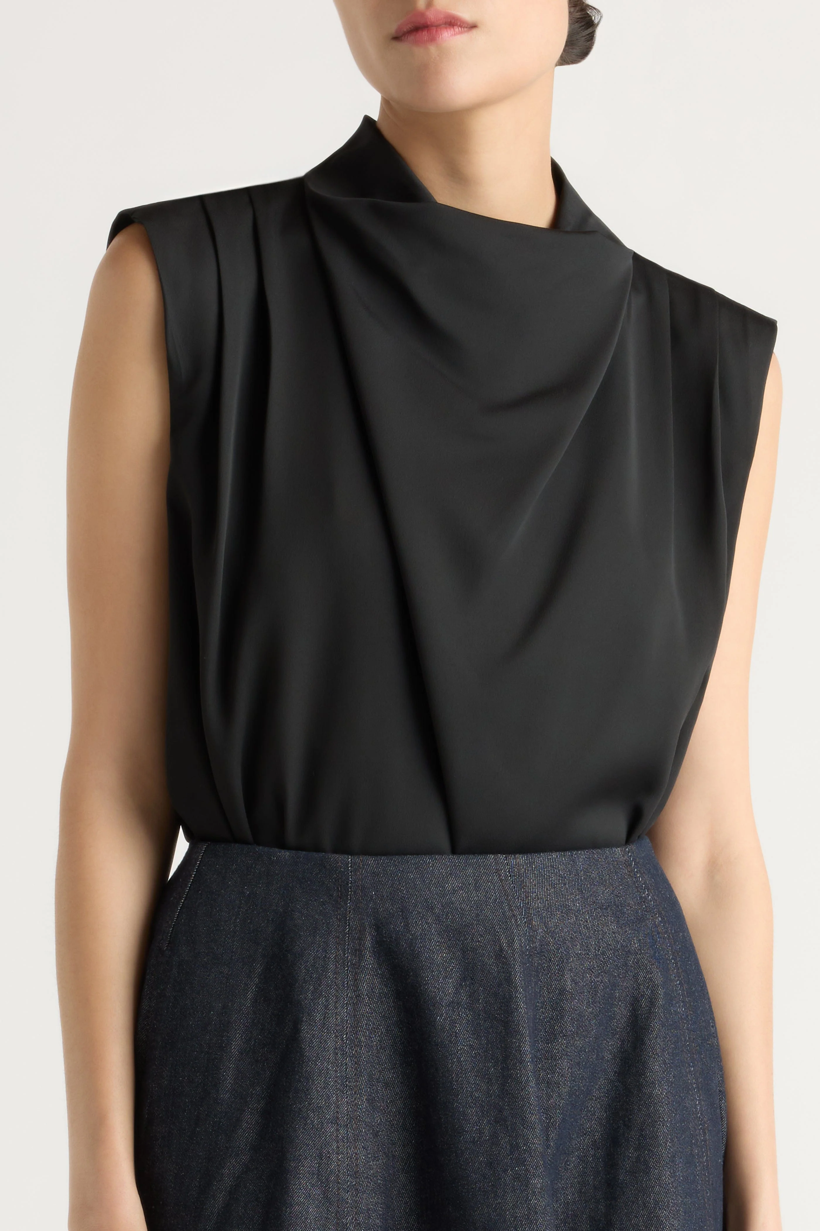 Allegra Gathered-Neck Sleeveless Blouse - Image 4