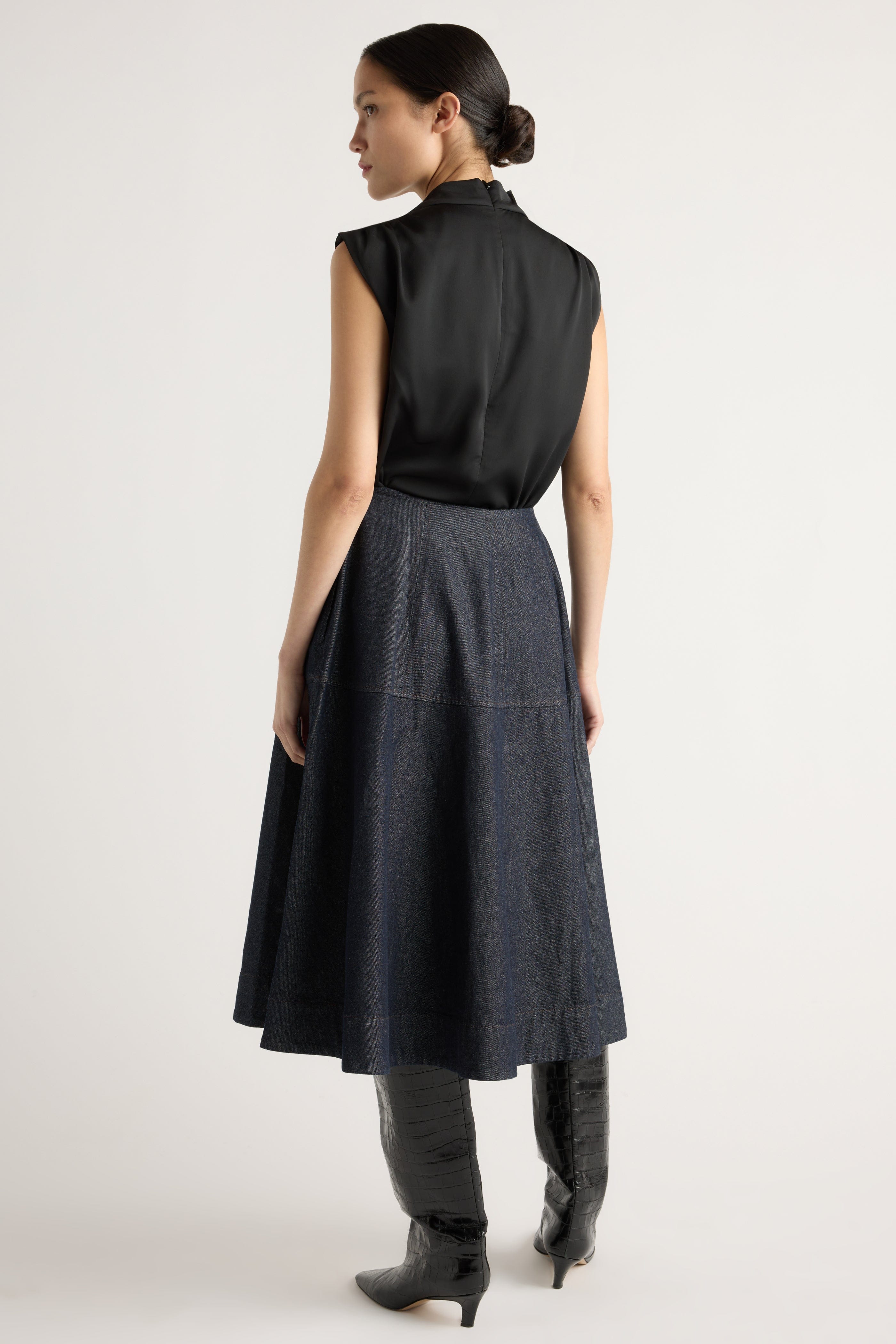 Allegra Gathered-Neck Sleeveless Blouse - Image 7