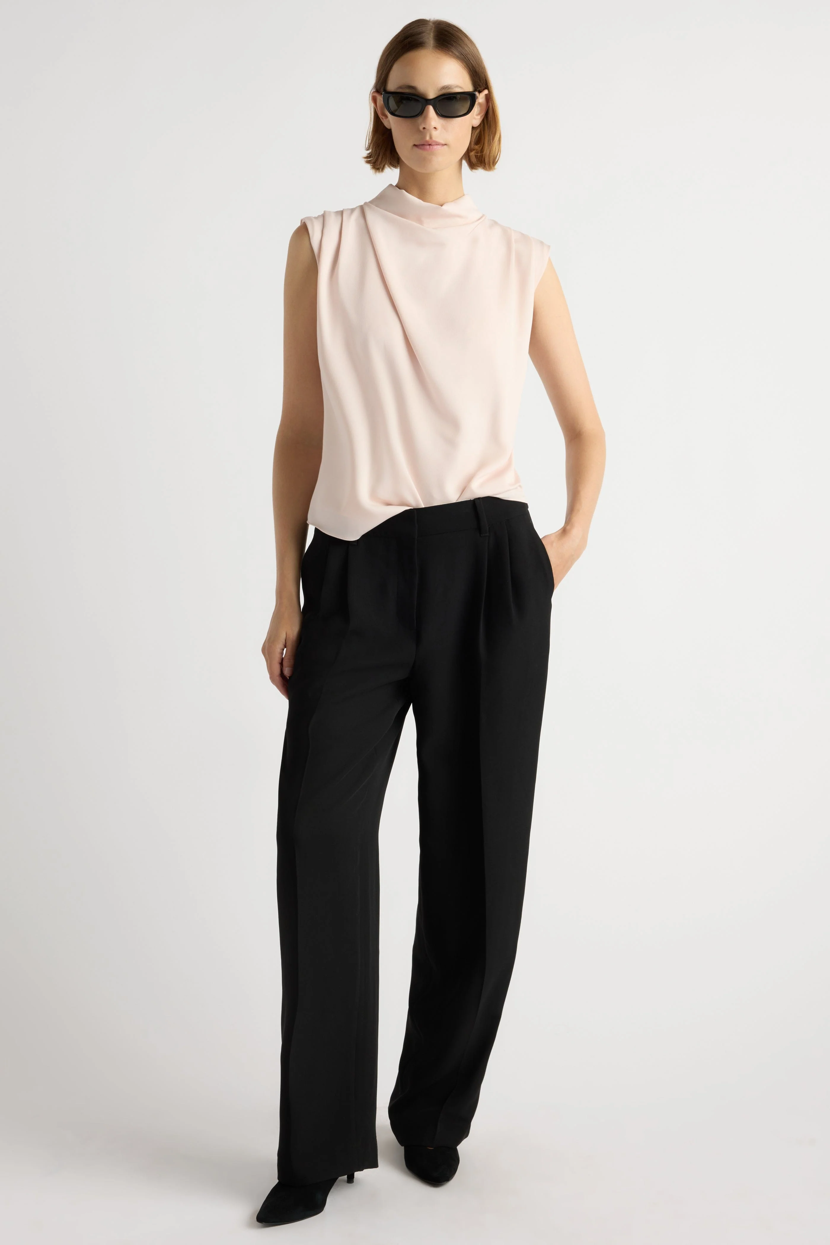 Allegra Gathered-Neck Sleeveless Blouse - Image 6