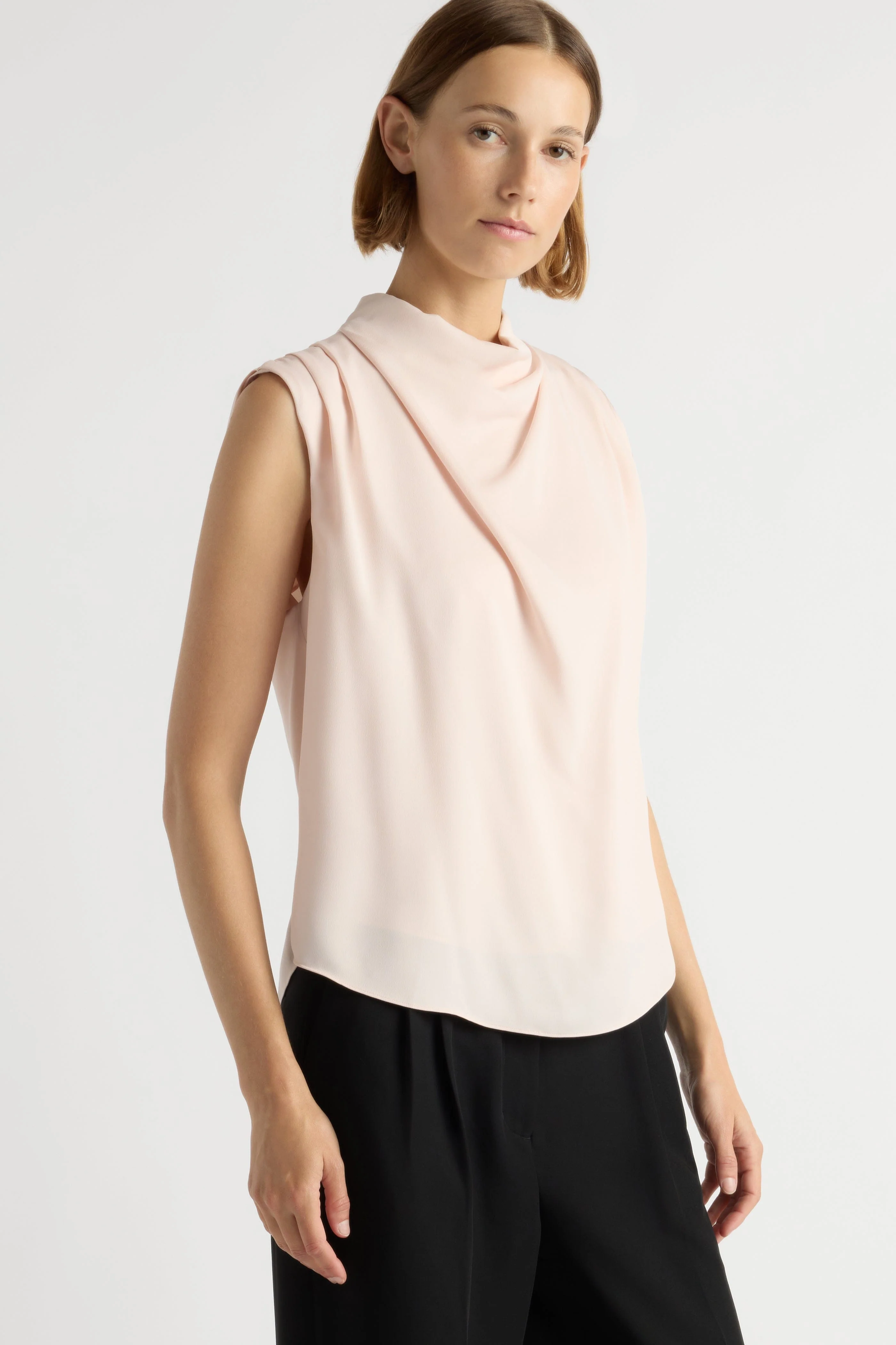 Allegra Gathered-Neck Sleeveless Blouse - Image 7