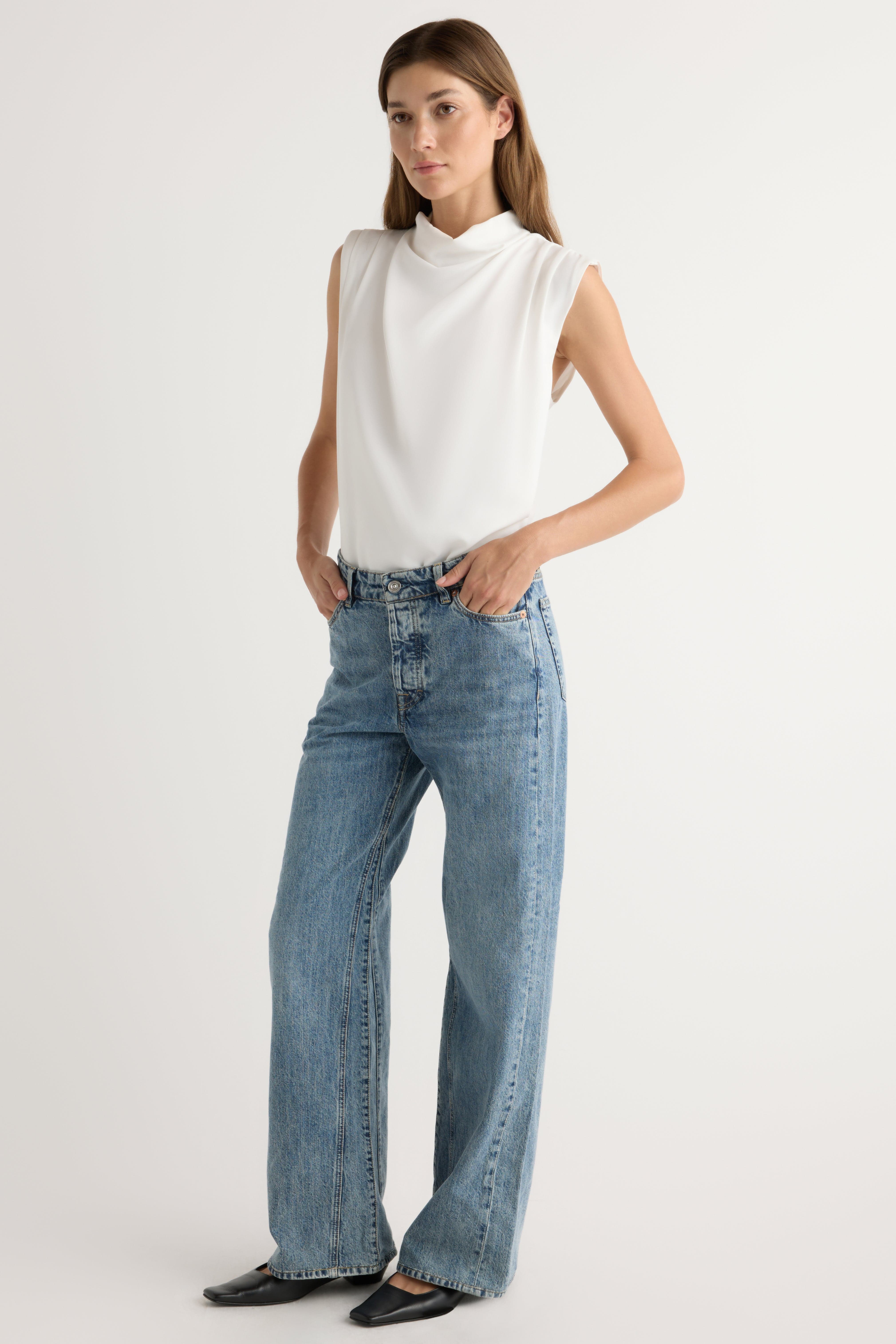 Allegra Gathered-Neck Sleeveless Blouse - Image 4