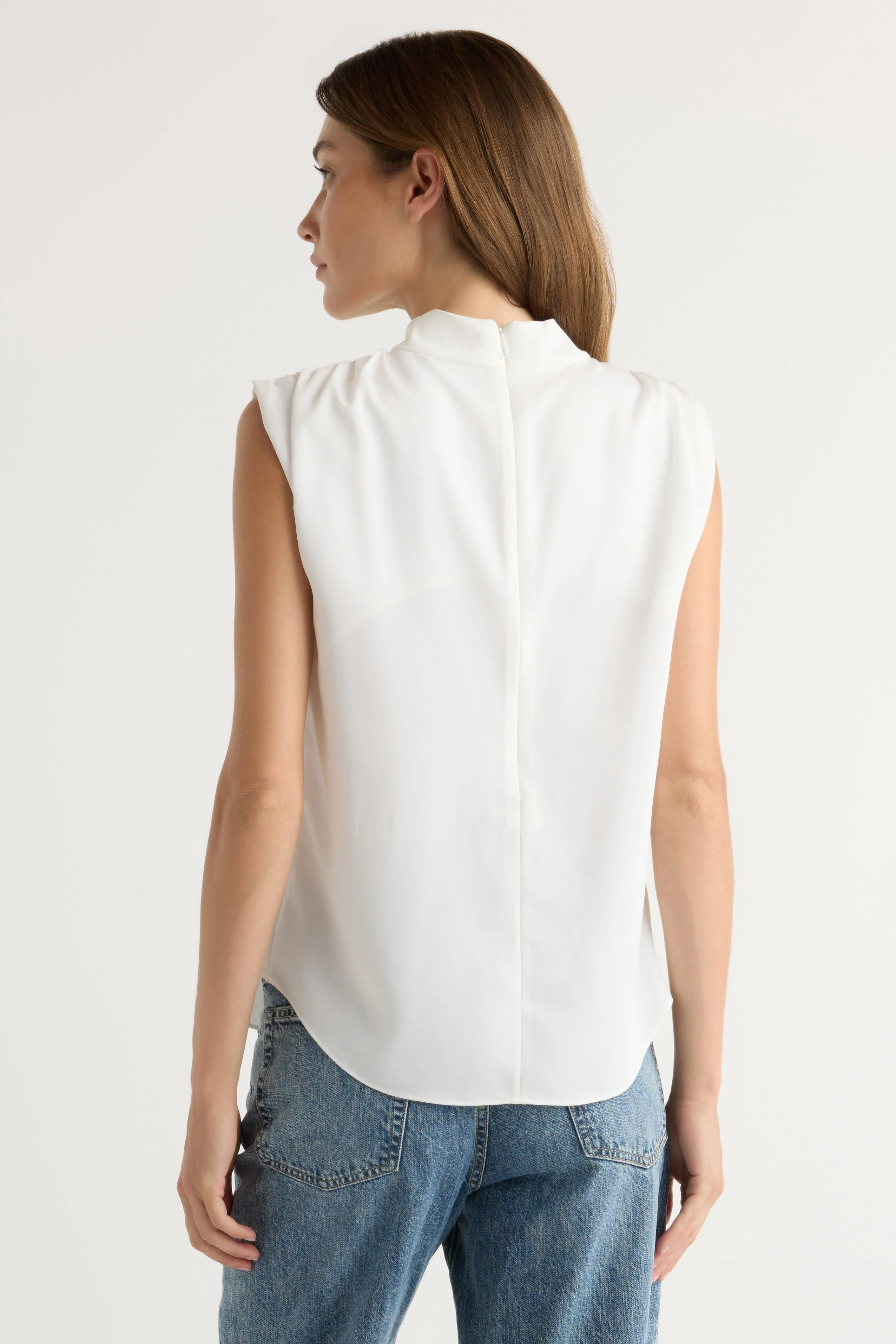 Allegra Gathered-Neck Sleeveless Blouse - Image 6
