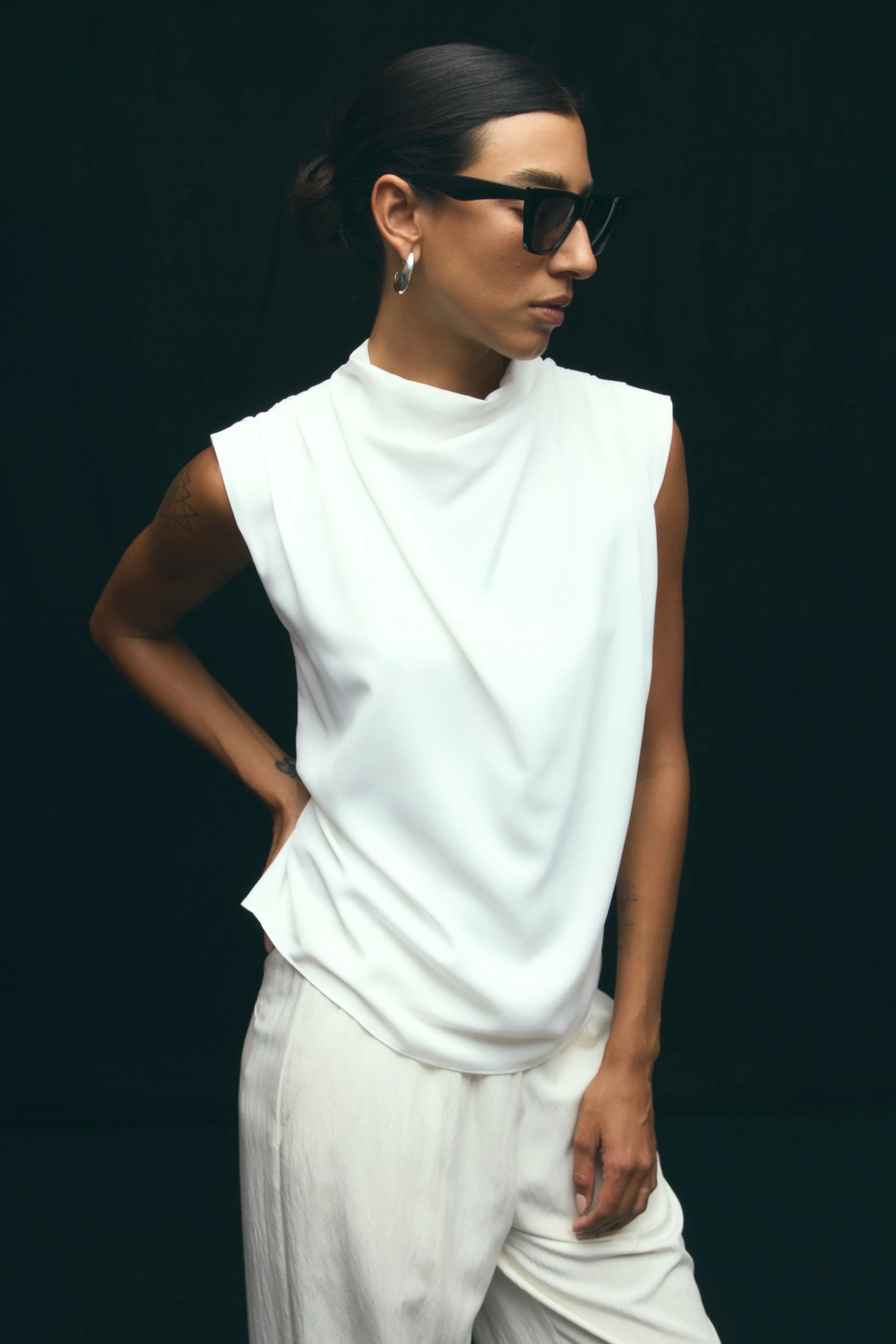 Allegra Gathered-Neck Sleeveless Blouse - Image 9