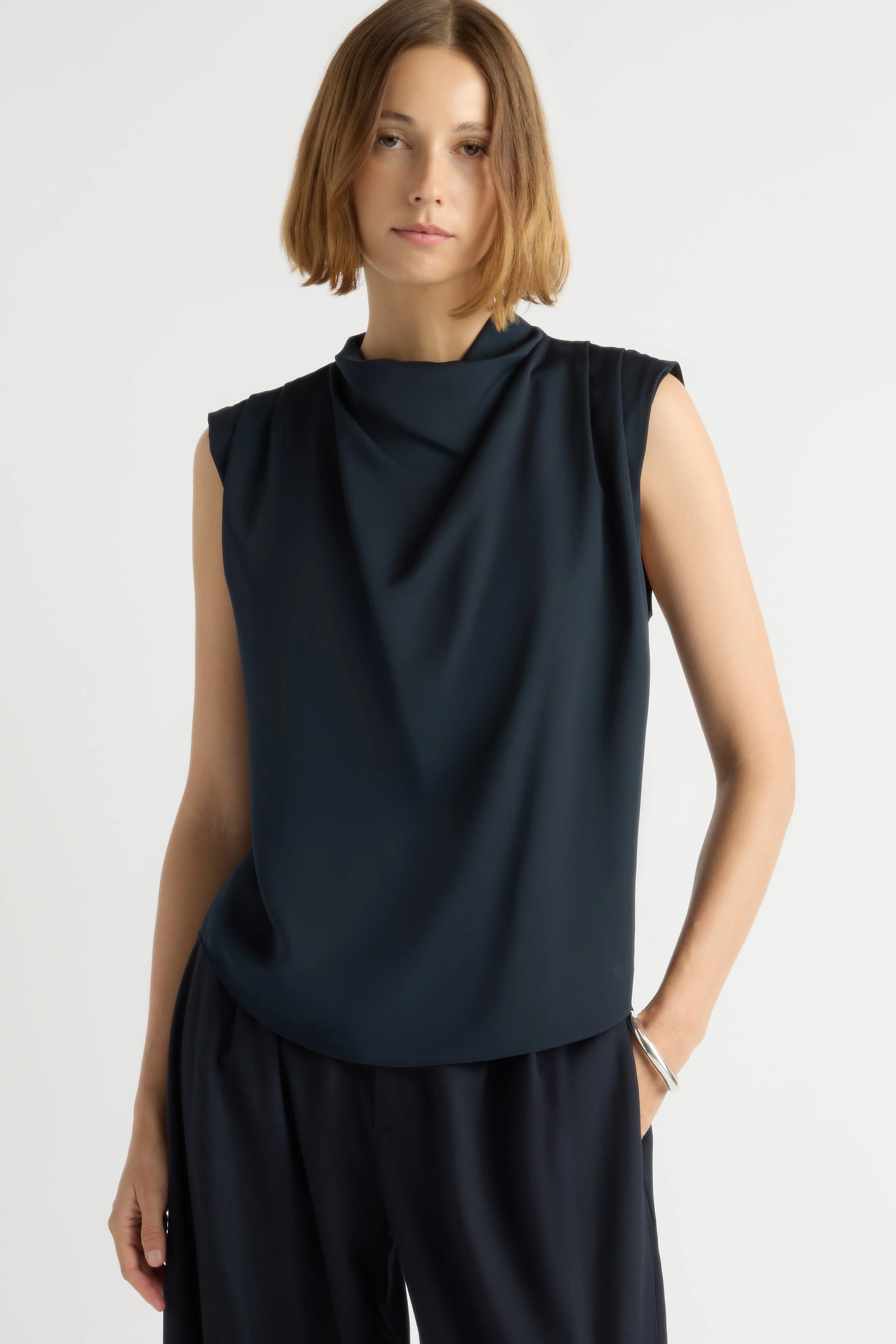 Allegra Gathered-Neck Sleeveless Blouse - Image 5