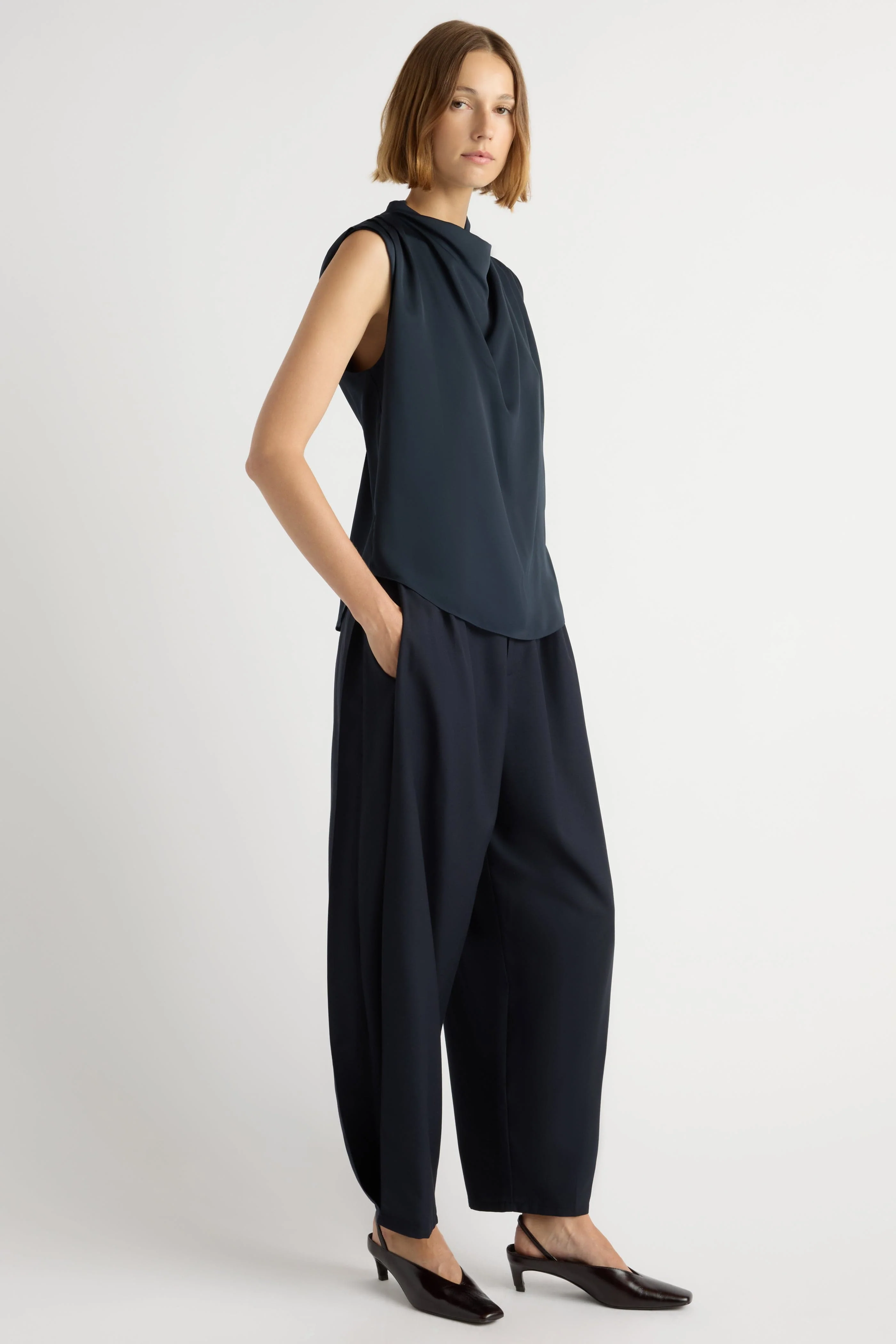 Allegra Gathered-Neck Sleeveless Blouse - Image 6