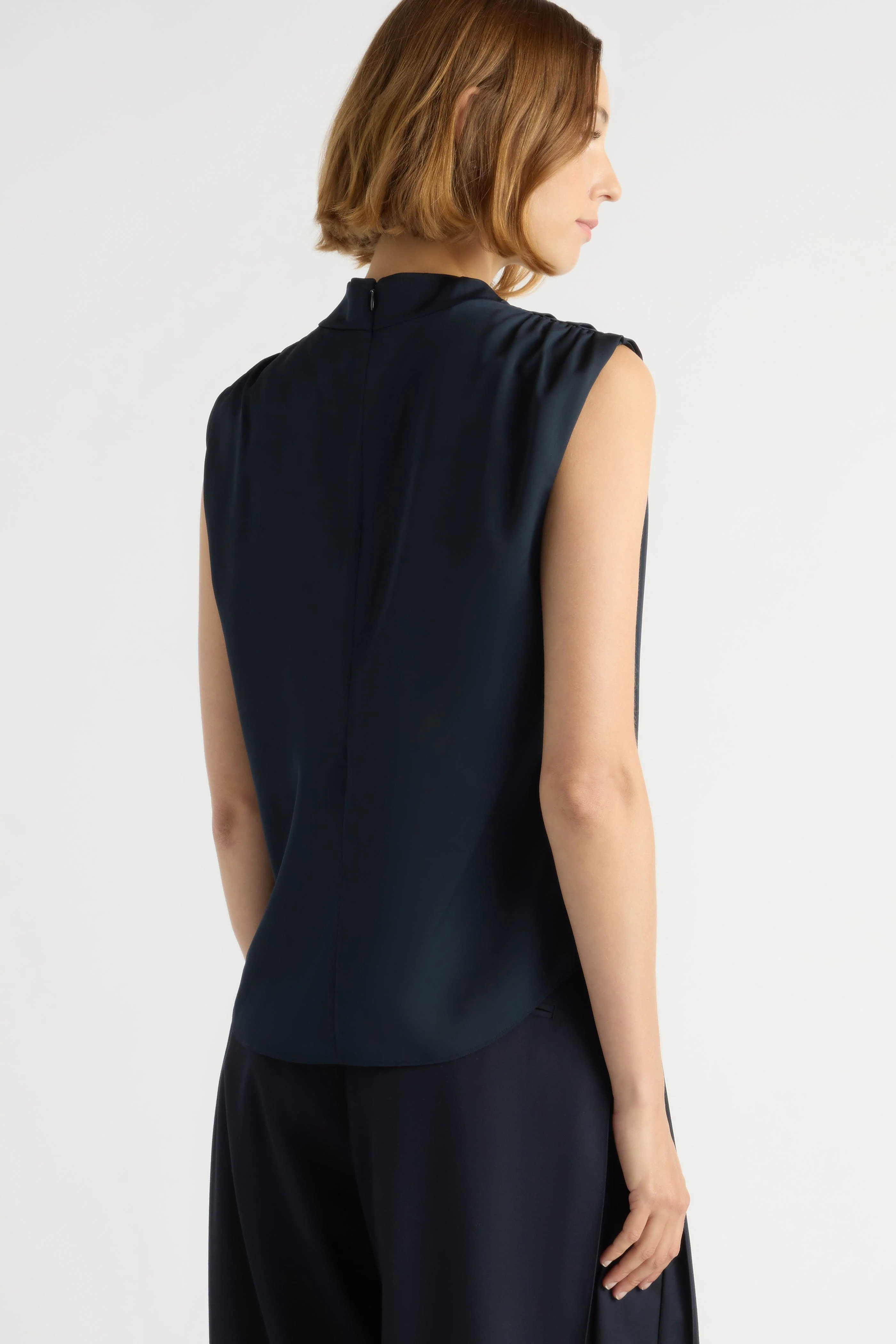 Allegra Gathered-Neck Sleeveless Blouse - Image 7