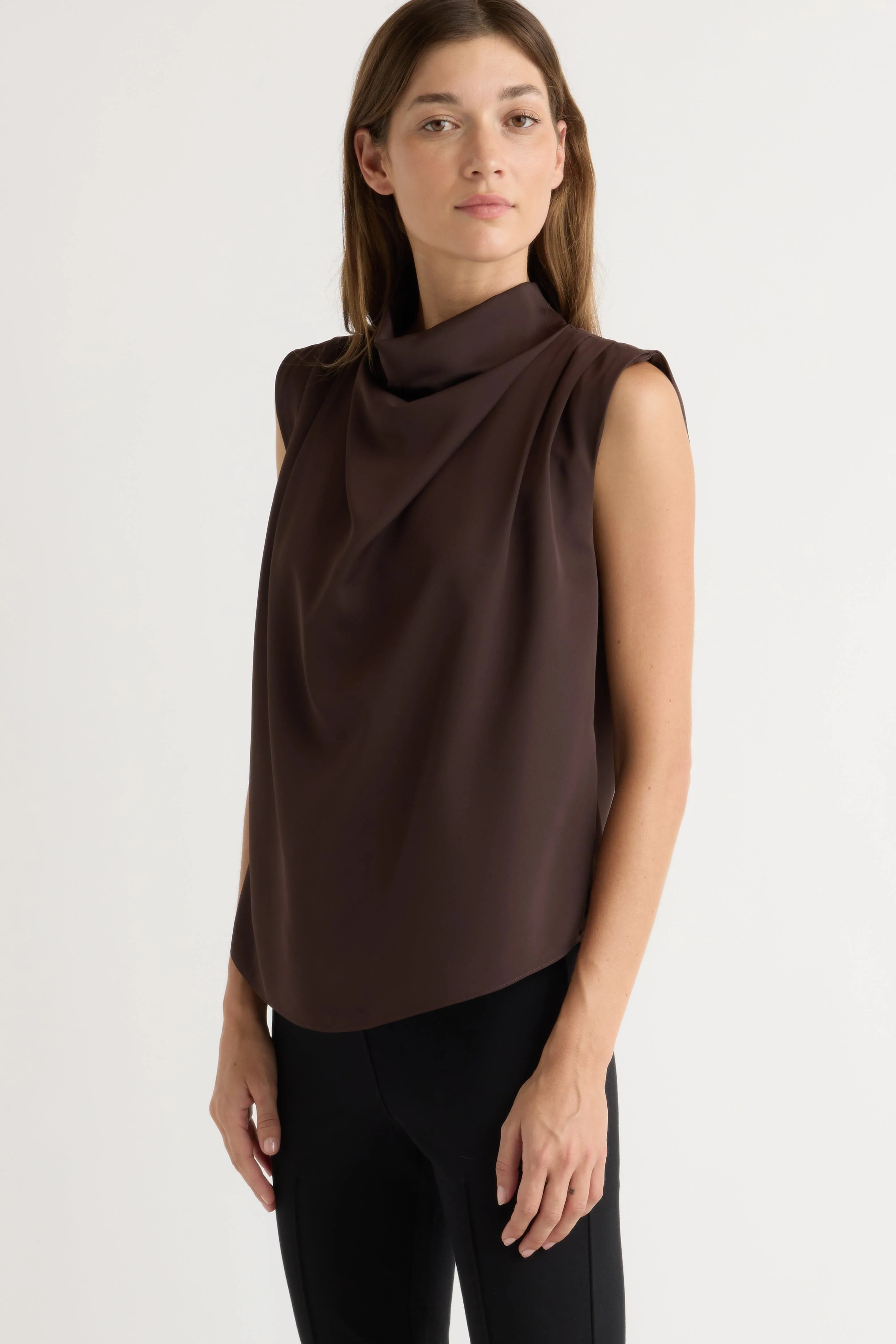 Allegra Gathered-Neck Sleeveless Blouse - Image 4