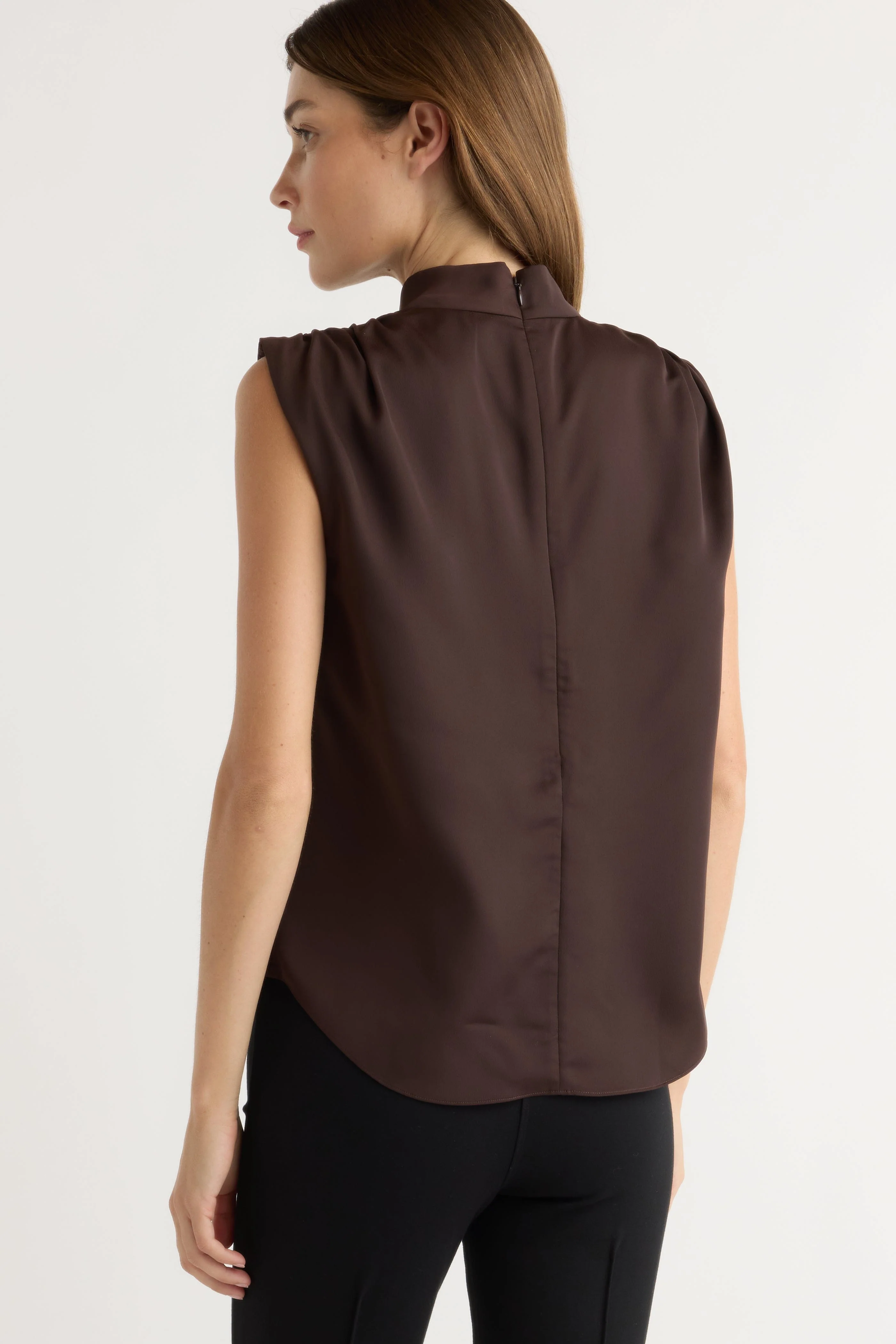 Allegra Gathered-Neck Sleeveless Blouse - Image 7