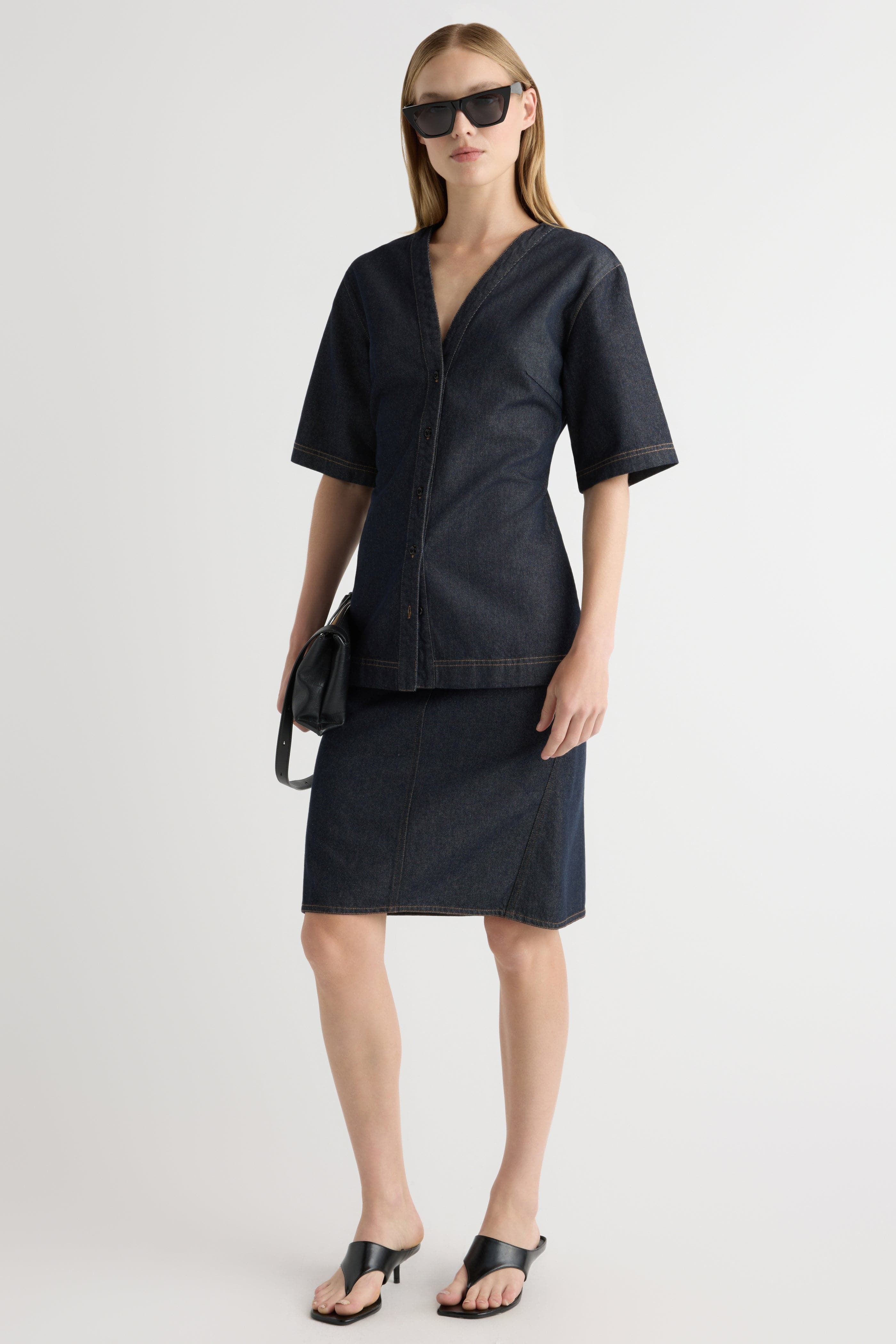 Emma Cinch-Waist Denim Shacket - Image 5