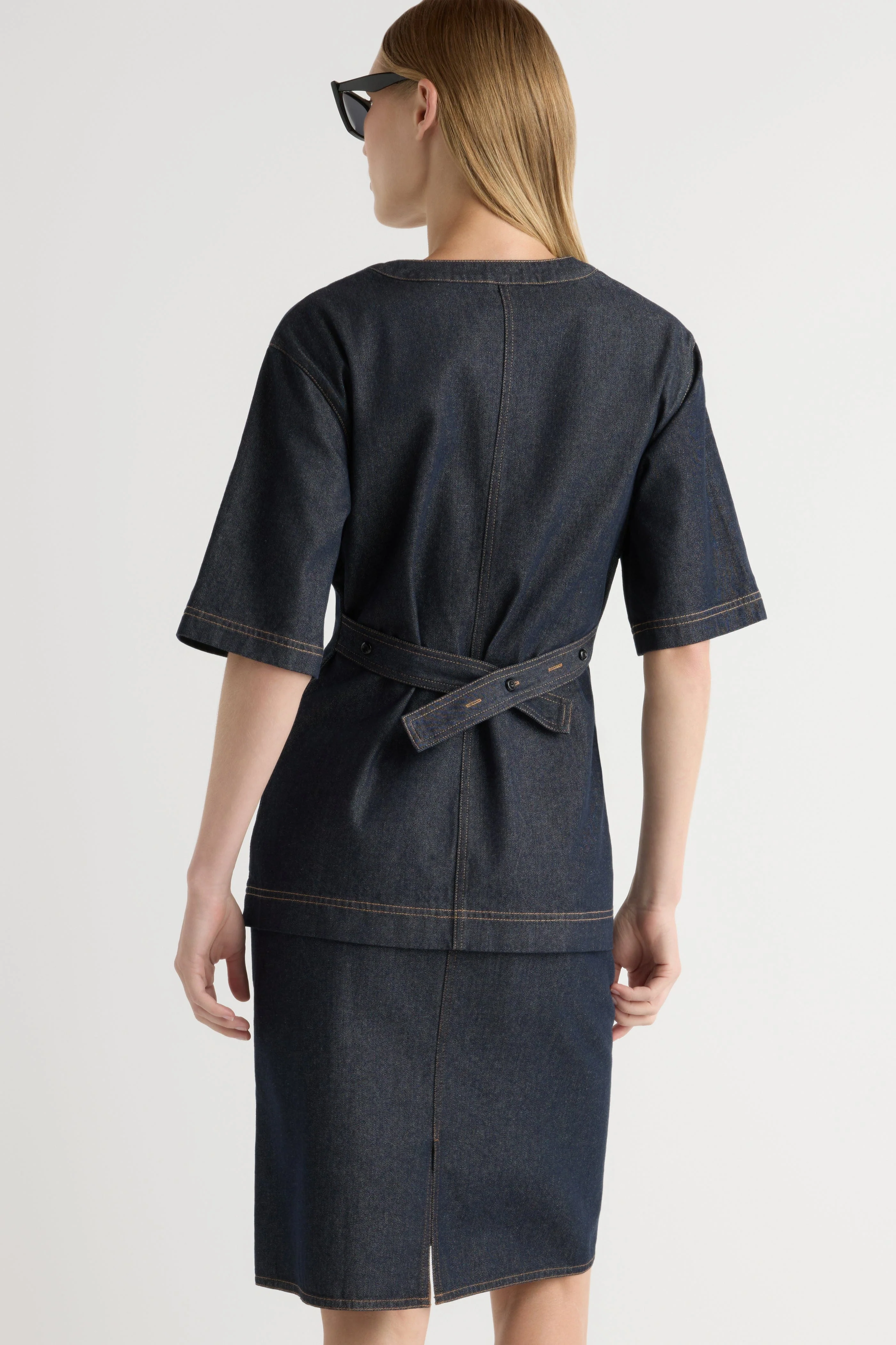 Emma Cinch-Waist Denim Shacket - Image 7