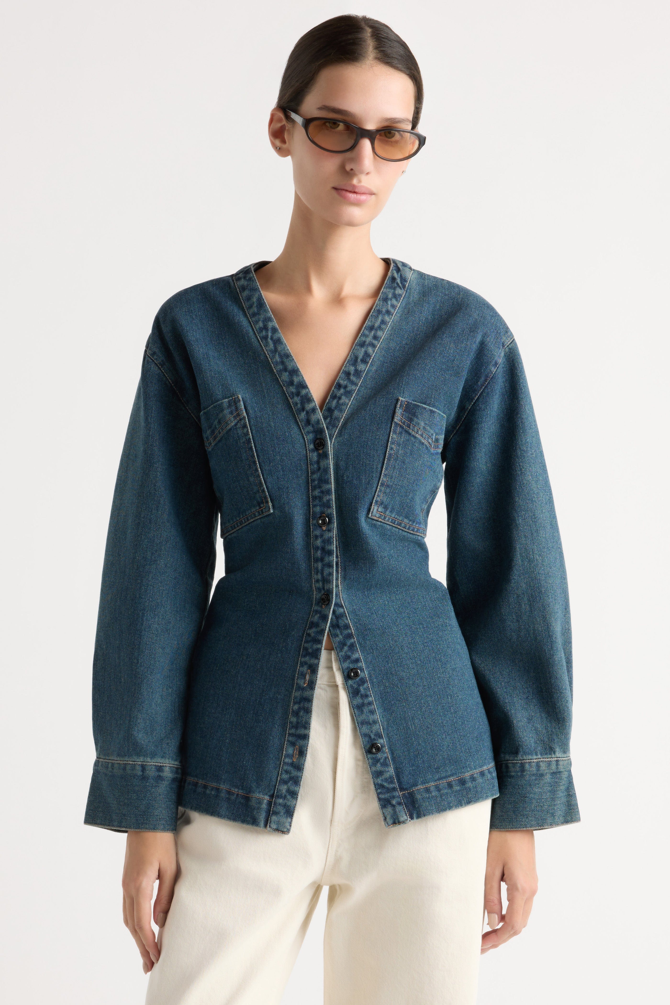 Emmett Cinch-Waist Denim Jacket - Image 3