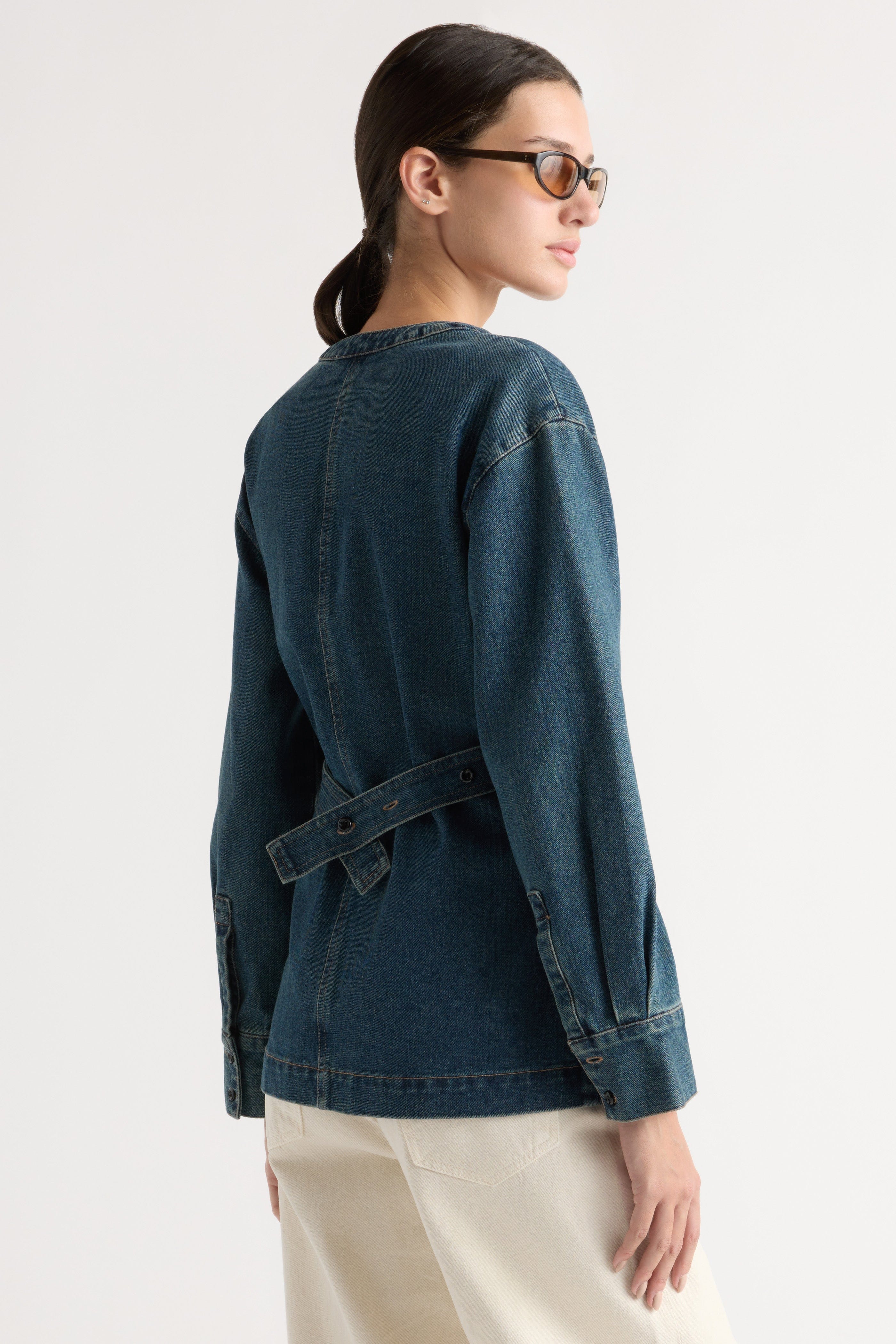 Emmett Cinch-Waist Denim Jacket - Image 6