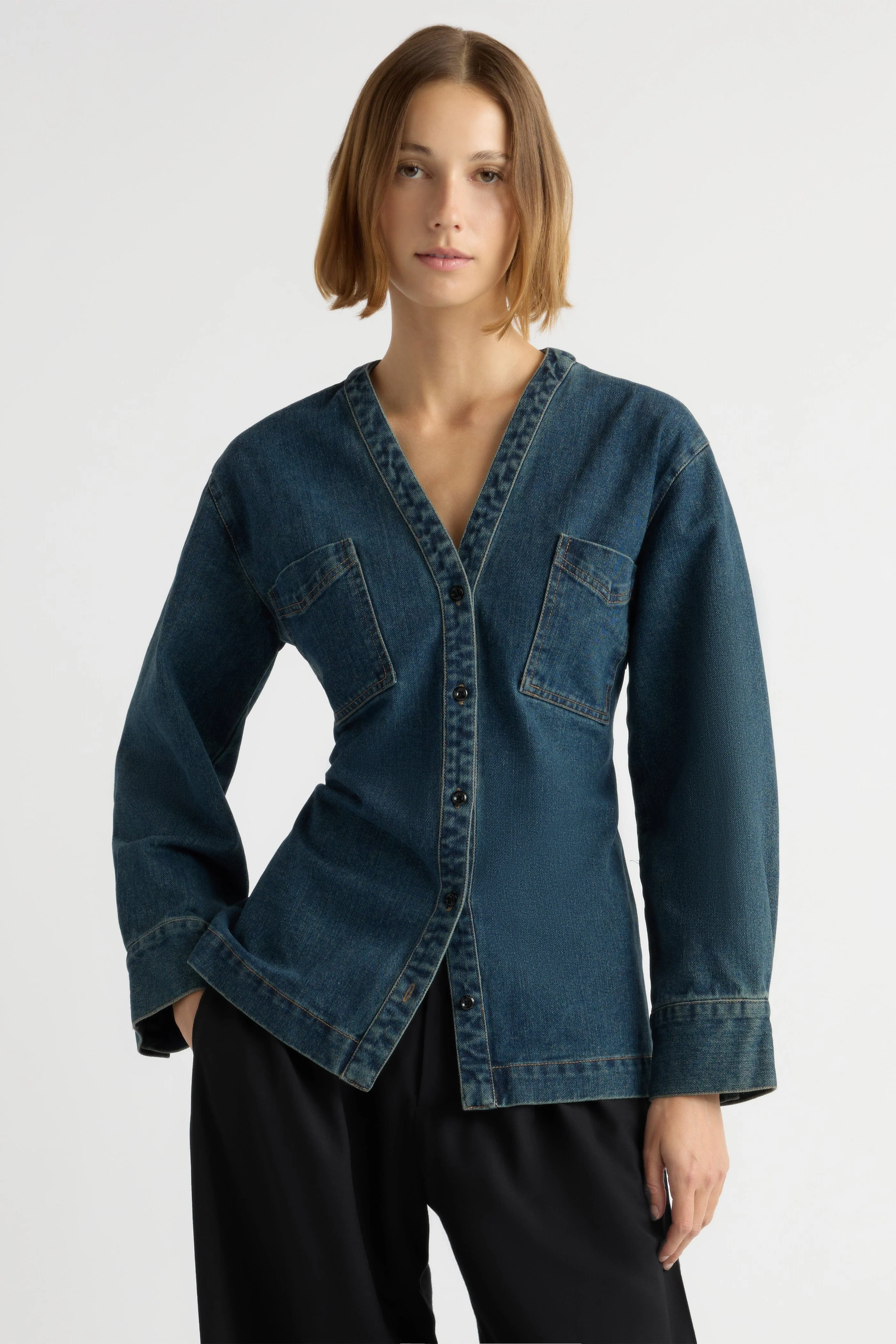 Emmett Cinch-Waist Denim Jacket - Image 8