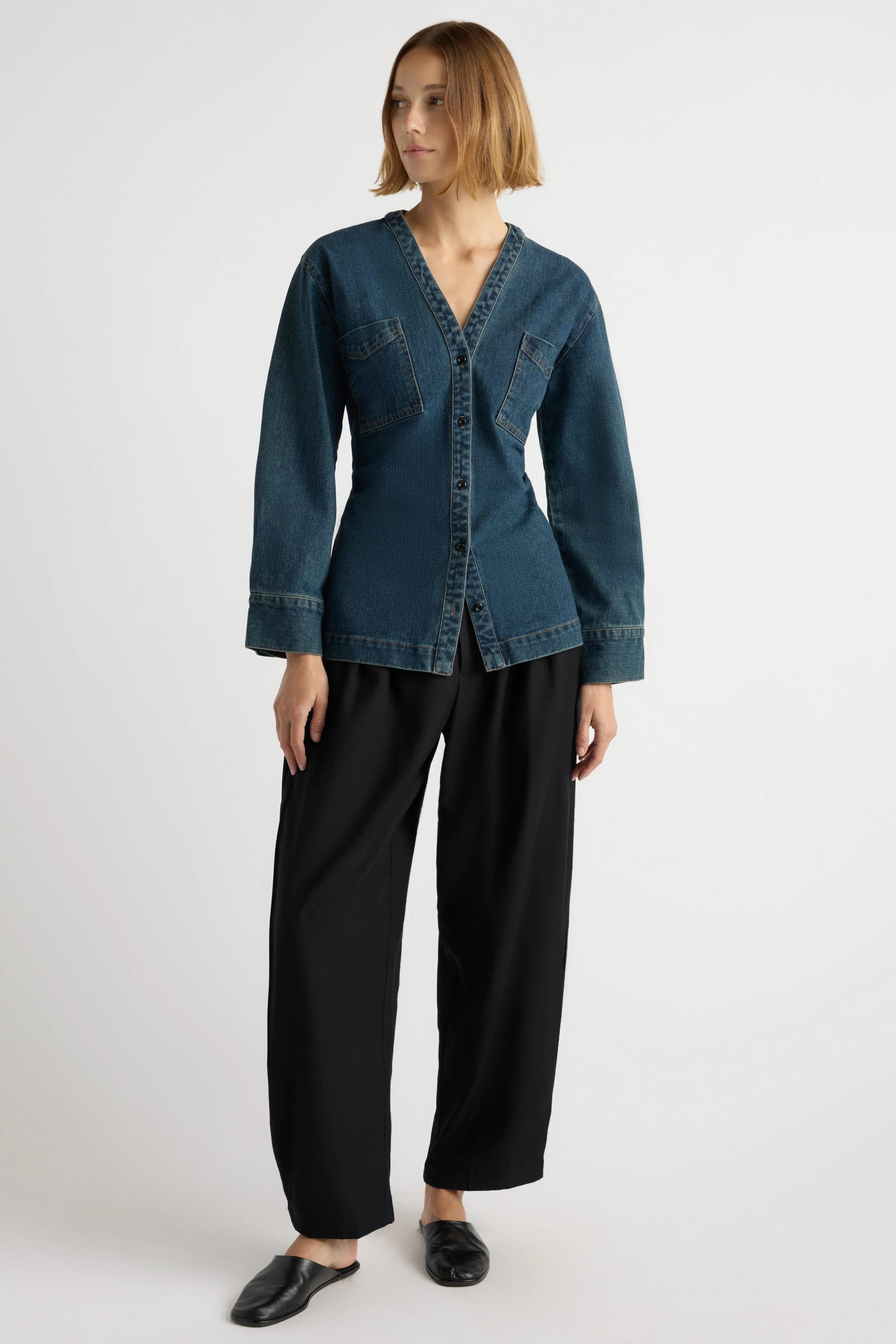 Emmett Cinch-Waist Denim Jacket - Image 9