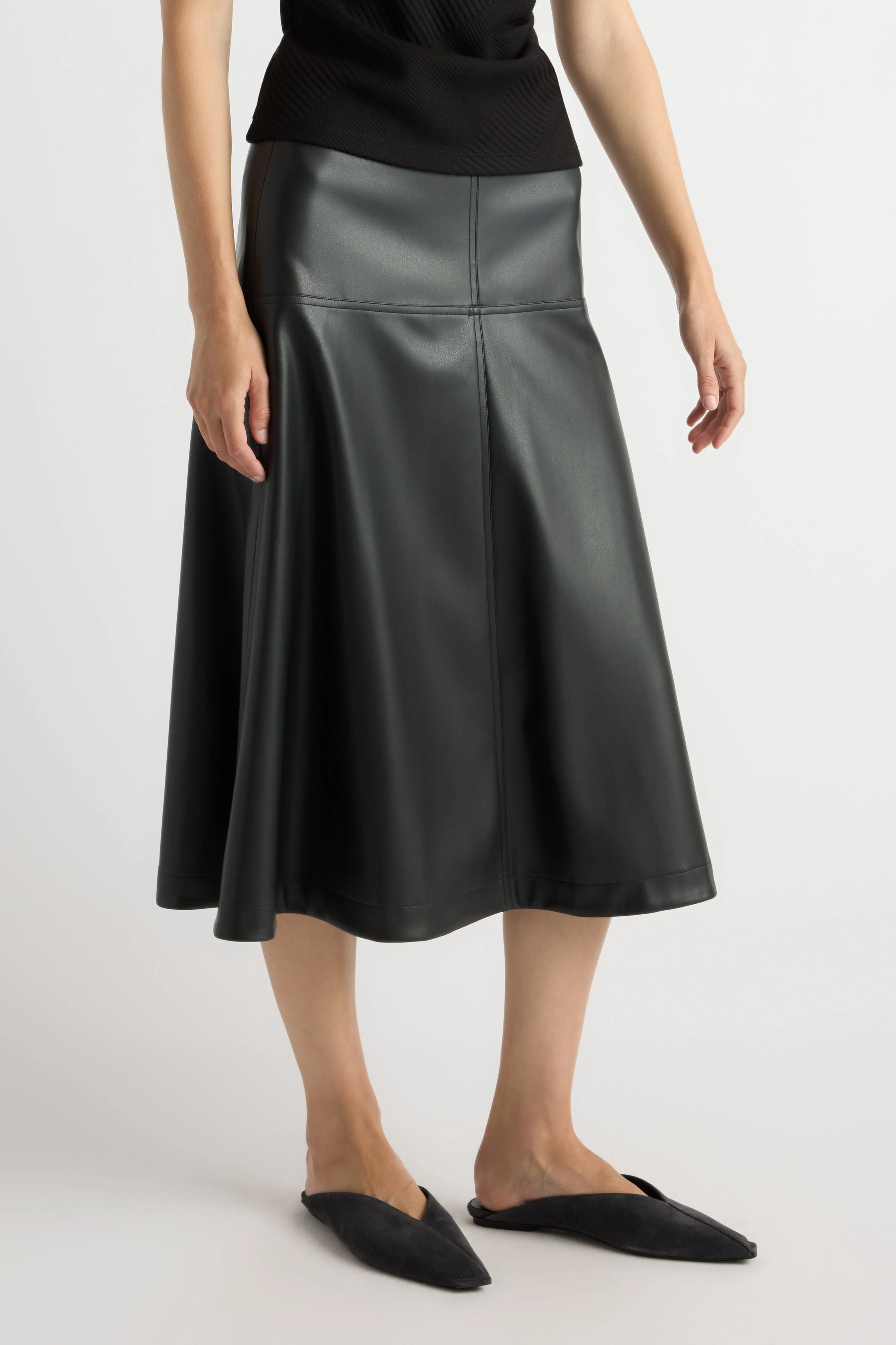 Harley A-Line Vegan Leather Skirt - Image 4