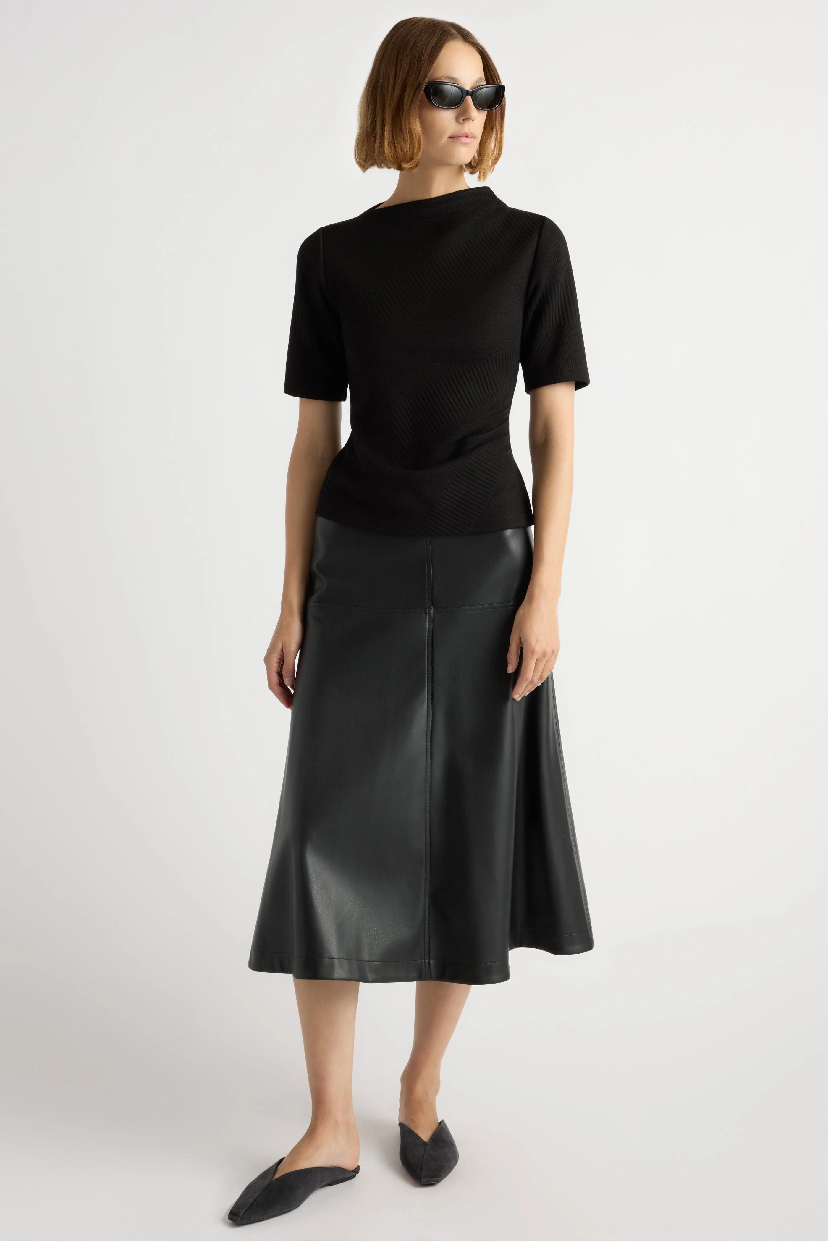 Harley A-Line Vegan Leather Skirt - Image 5