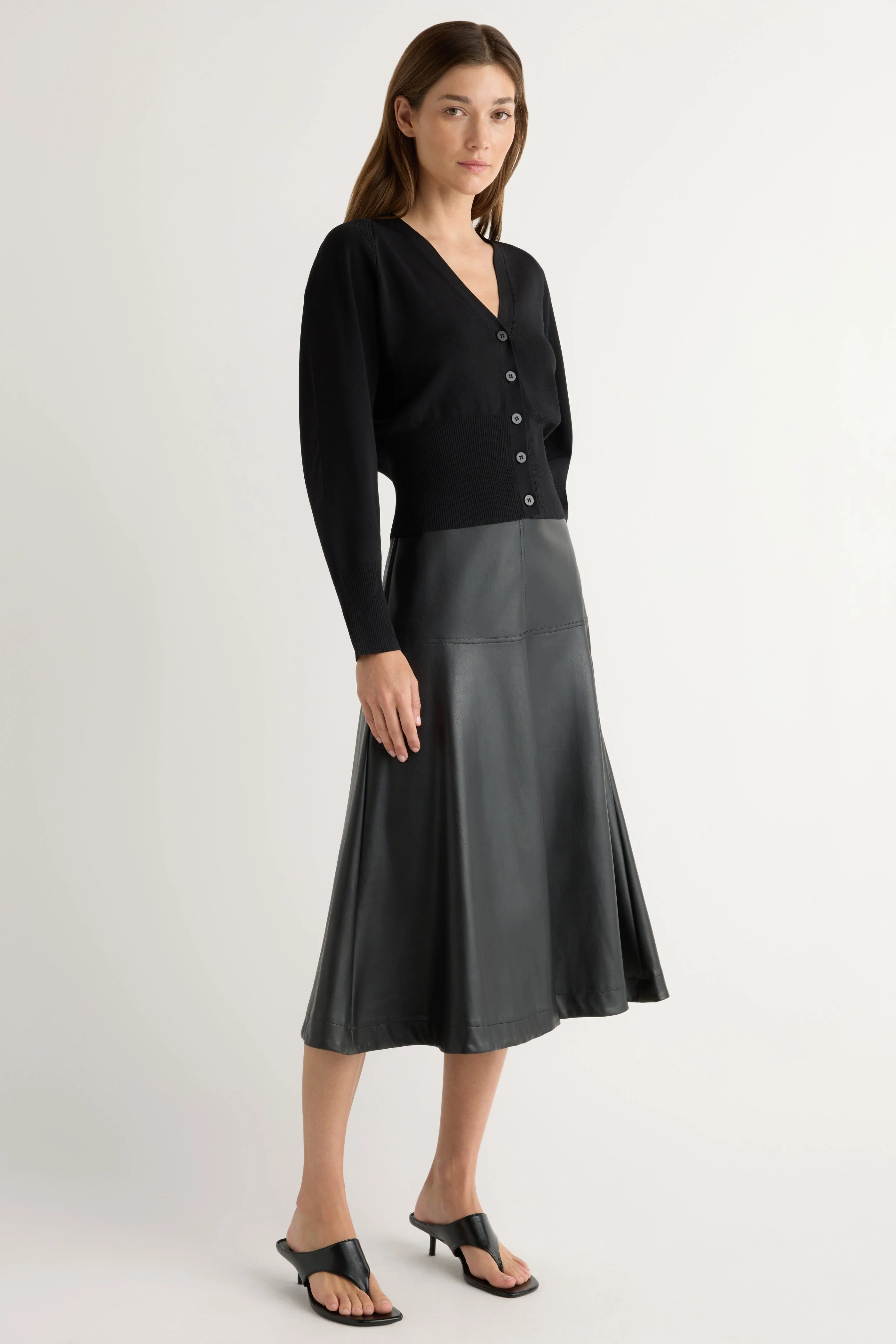 Harley A-Line Vegan Leather Skirt - Image 7