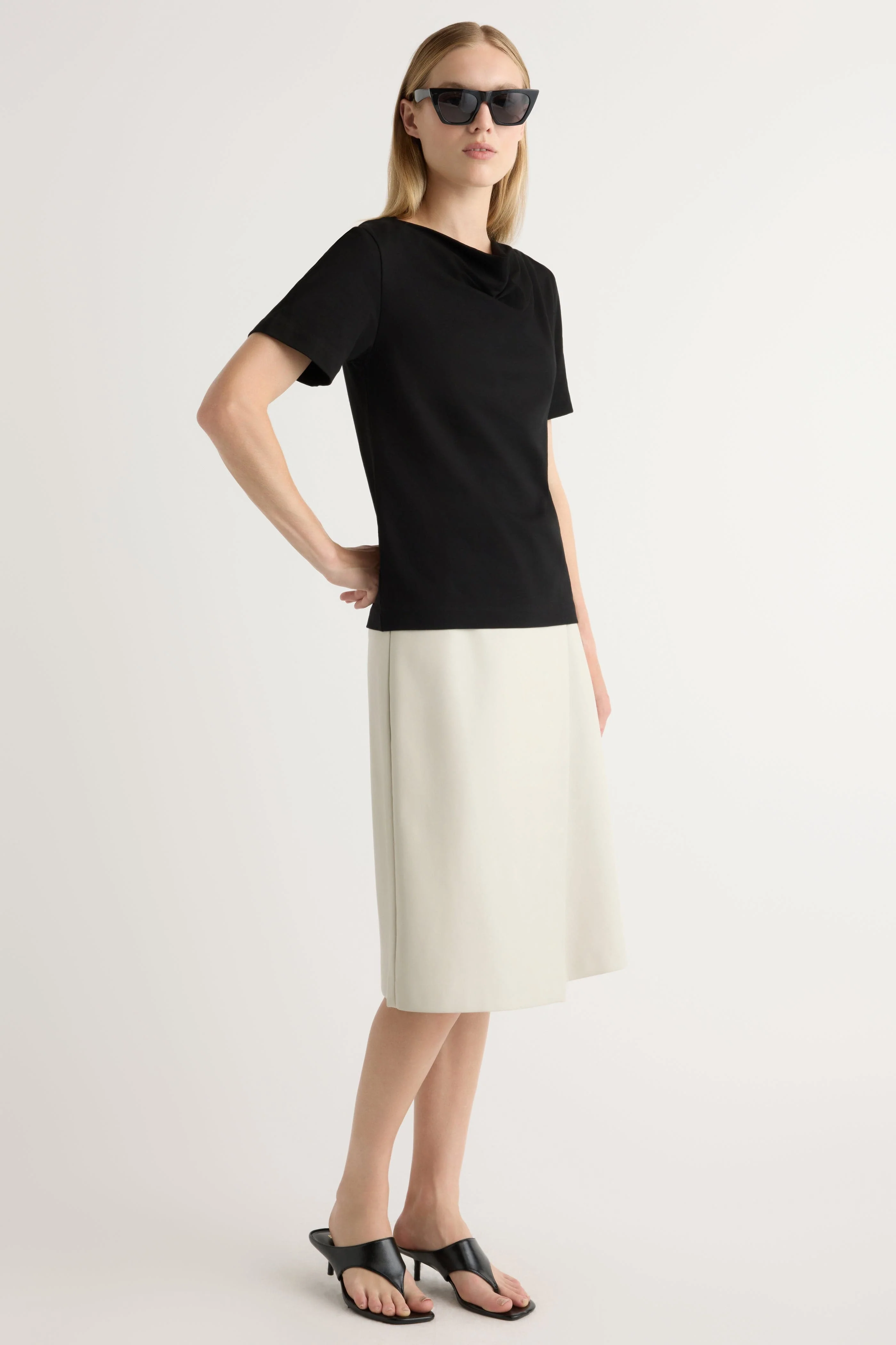 Kendra Organic Cotton Cowl-Neck Tee - Image 3