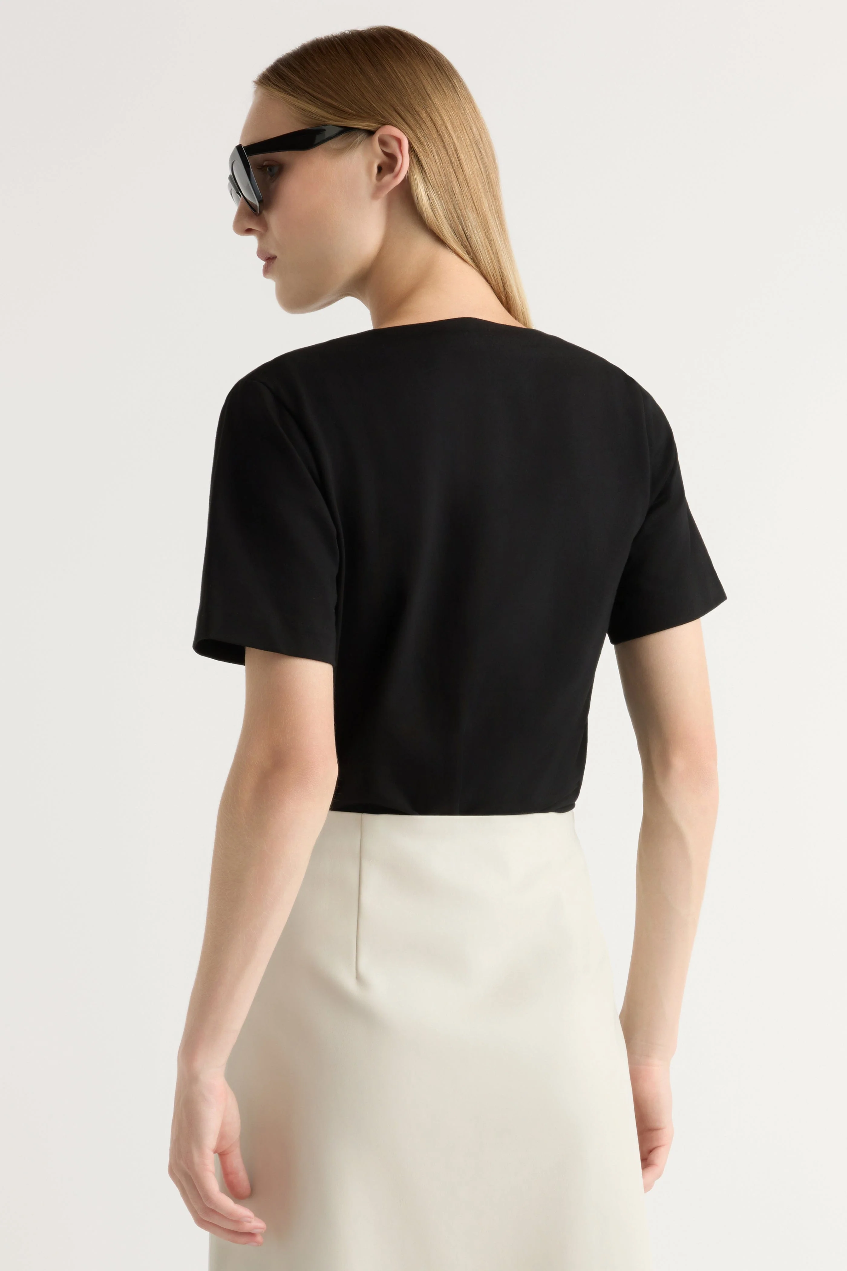 Kendra Organic Cotton Cowl-Neck Tee - Image 7