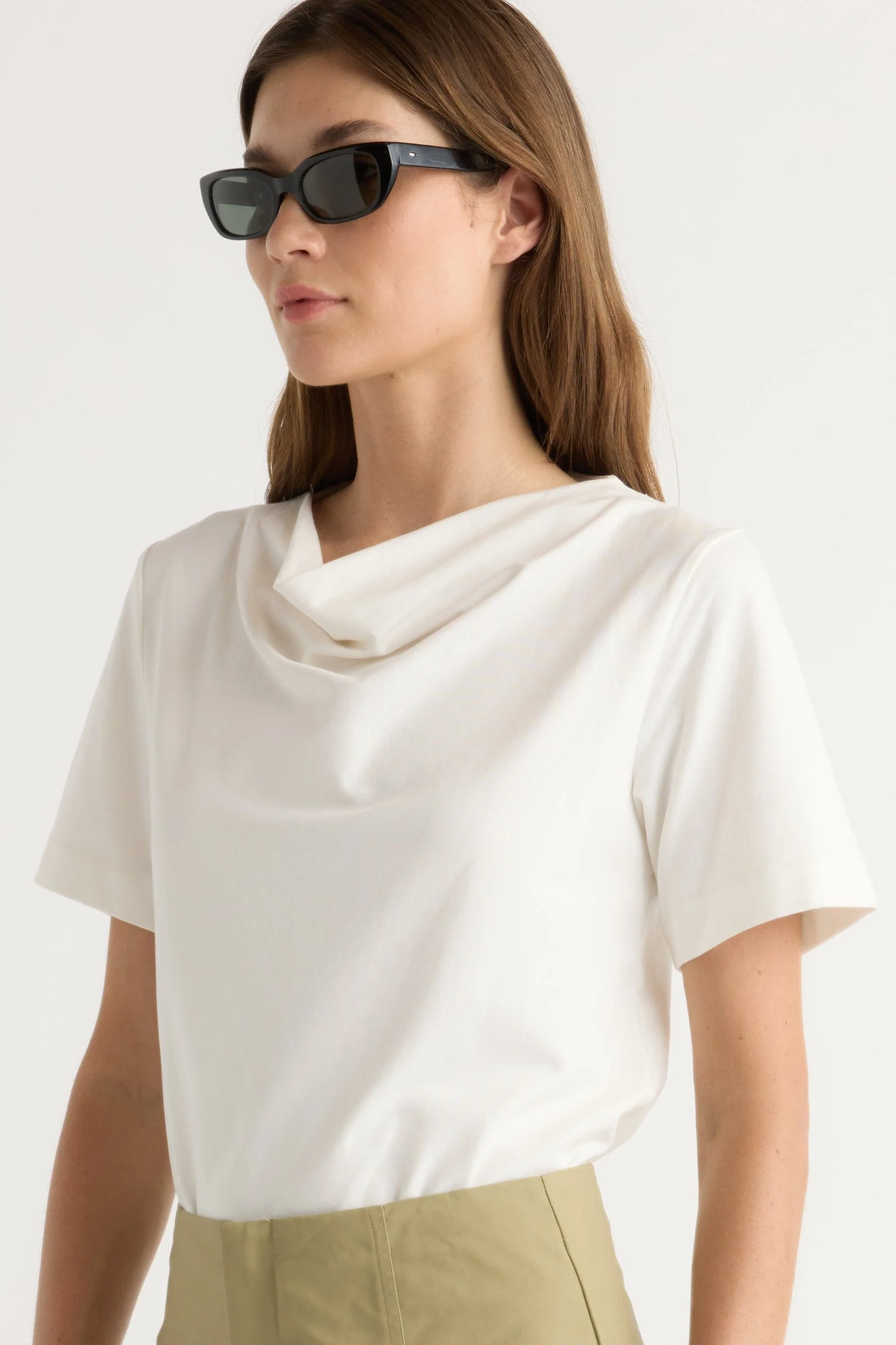 Kendra Organic Cotton Cowl-Neck Tee - Image 4