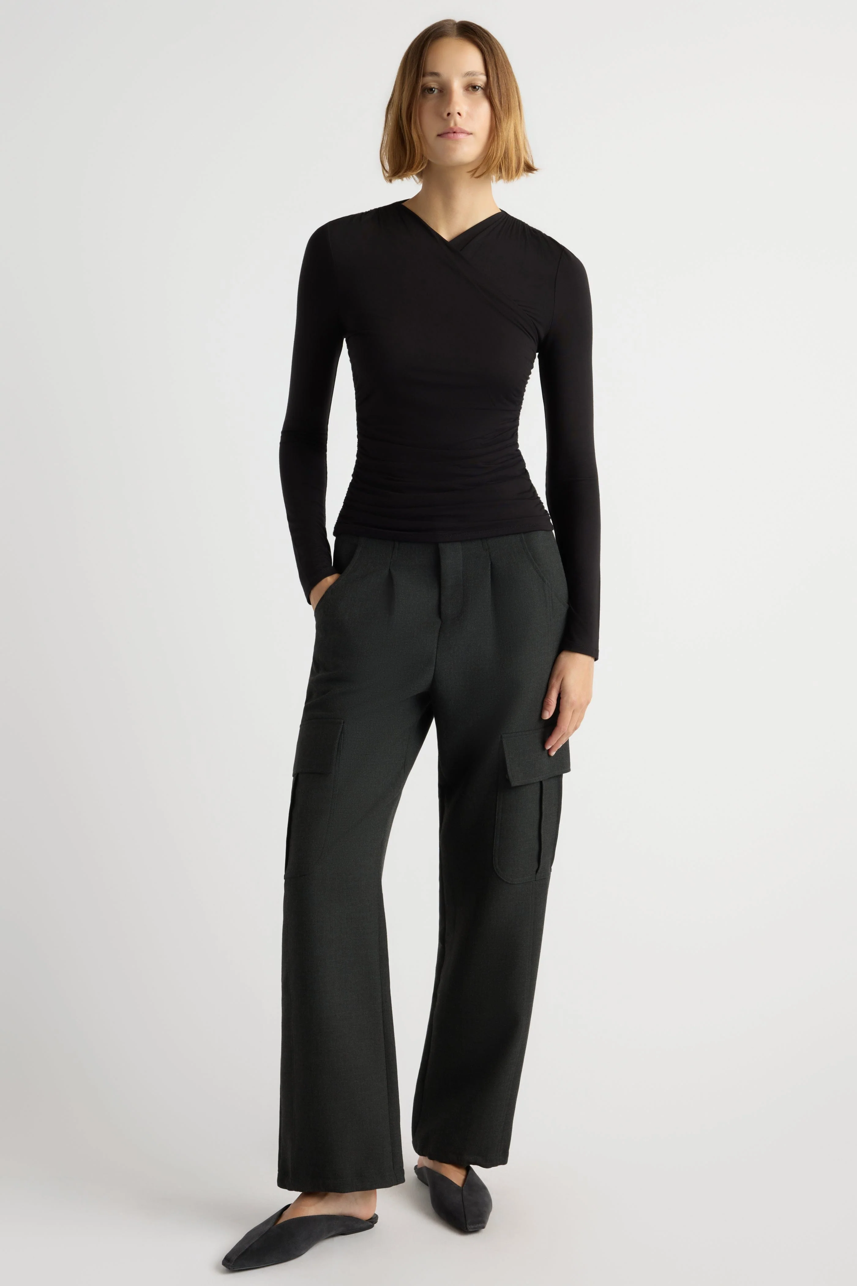 Lilou Wrap-Neck Long-Sleeve Tee - Image 5