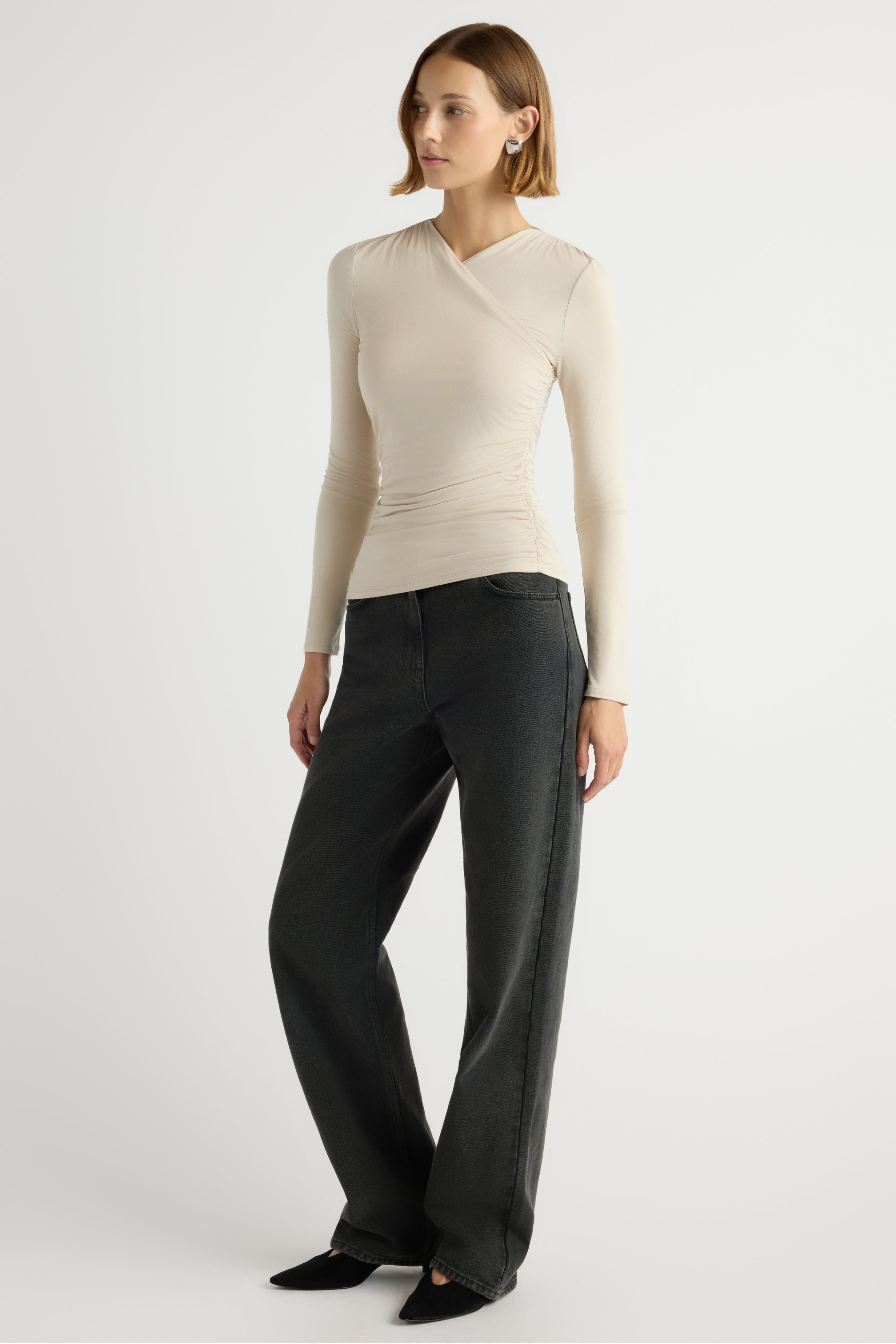 Lilou Wrap-Neck Long-Sleeve Tee - Image 3