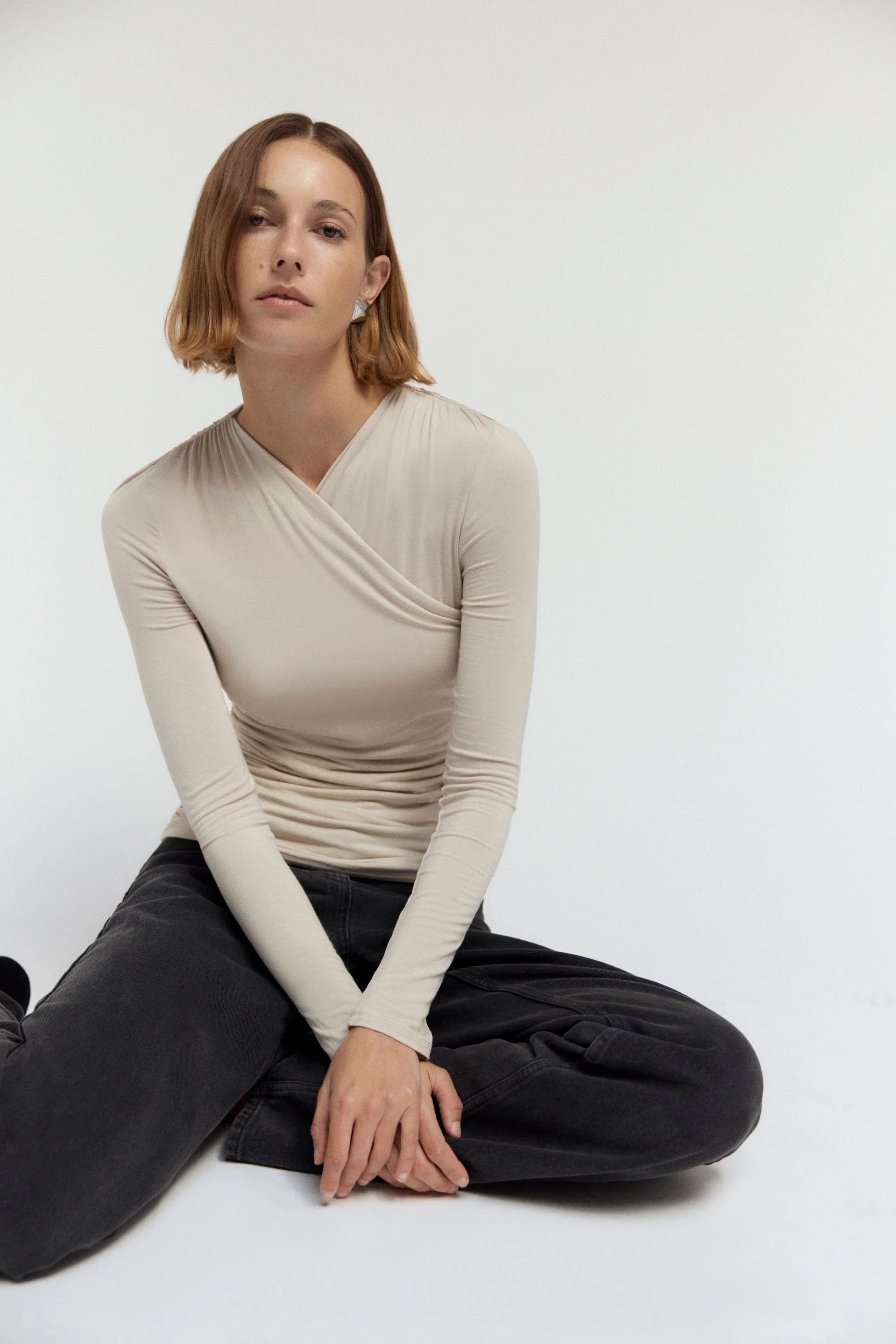 Lilou Wrap-Neck Long-Sleeve Tee - Image 7