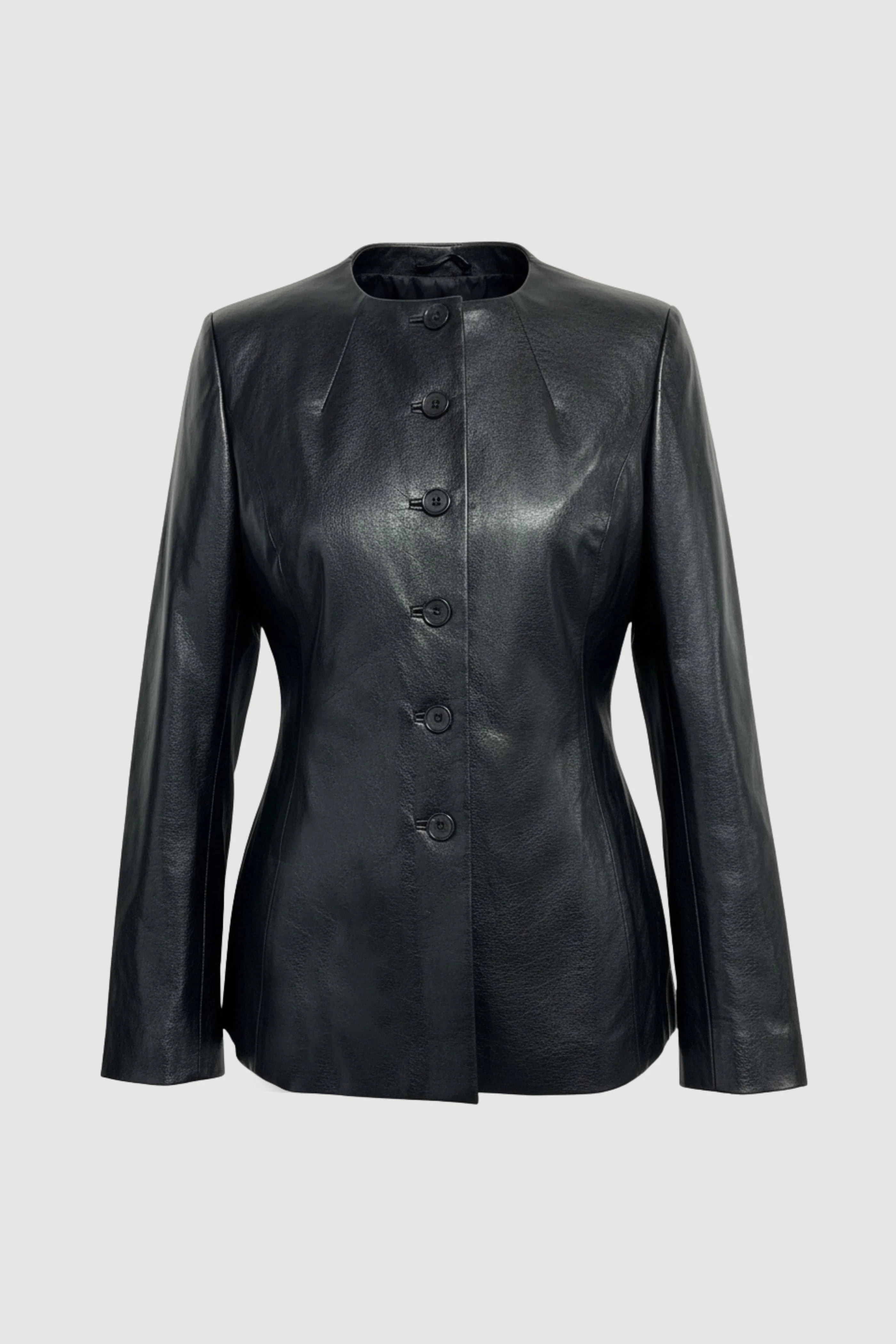 Maddox Sculpted Vegan Leather Blazer - Image 10