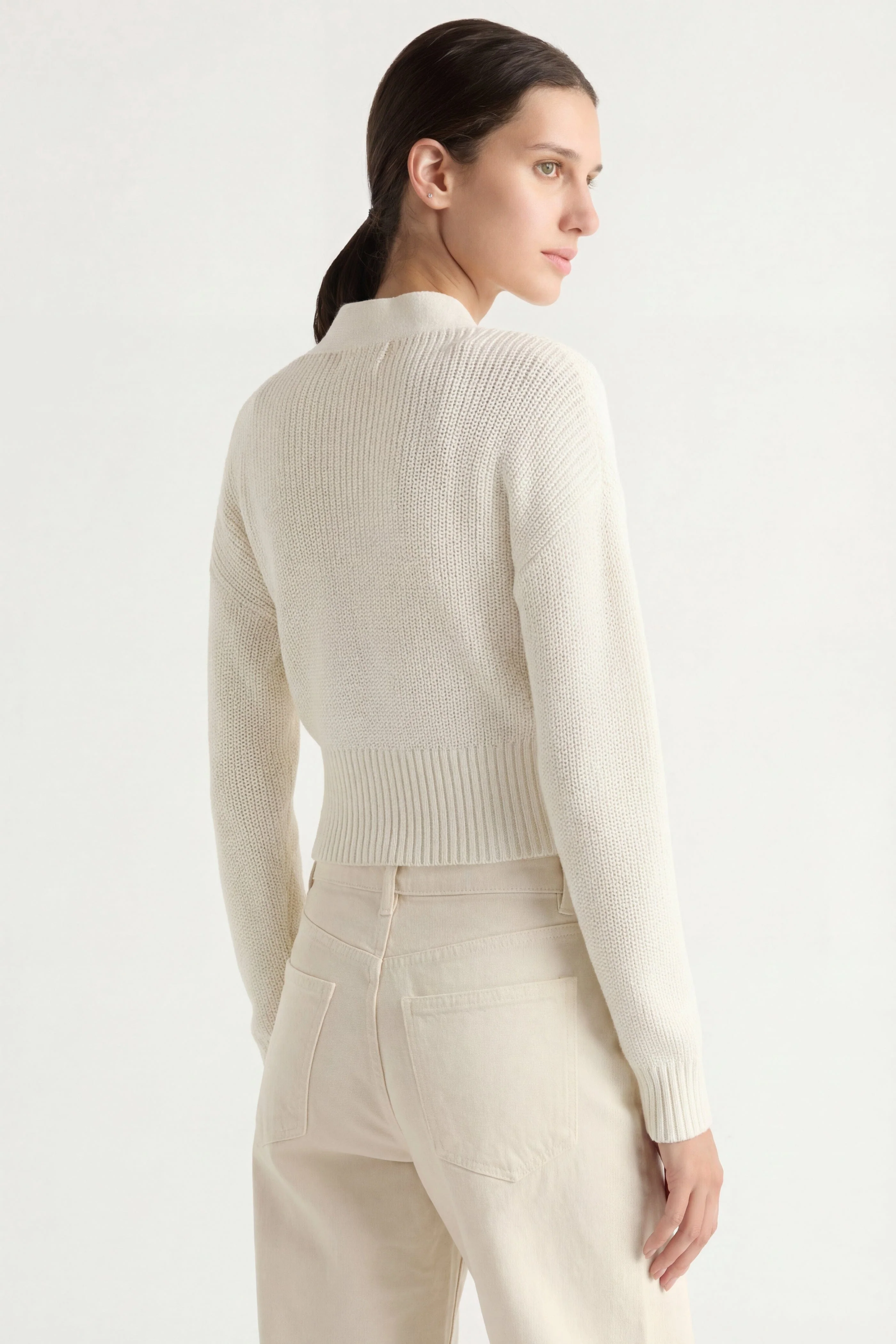Maren Cropped V-Neck Sweater - Image 5