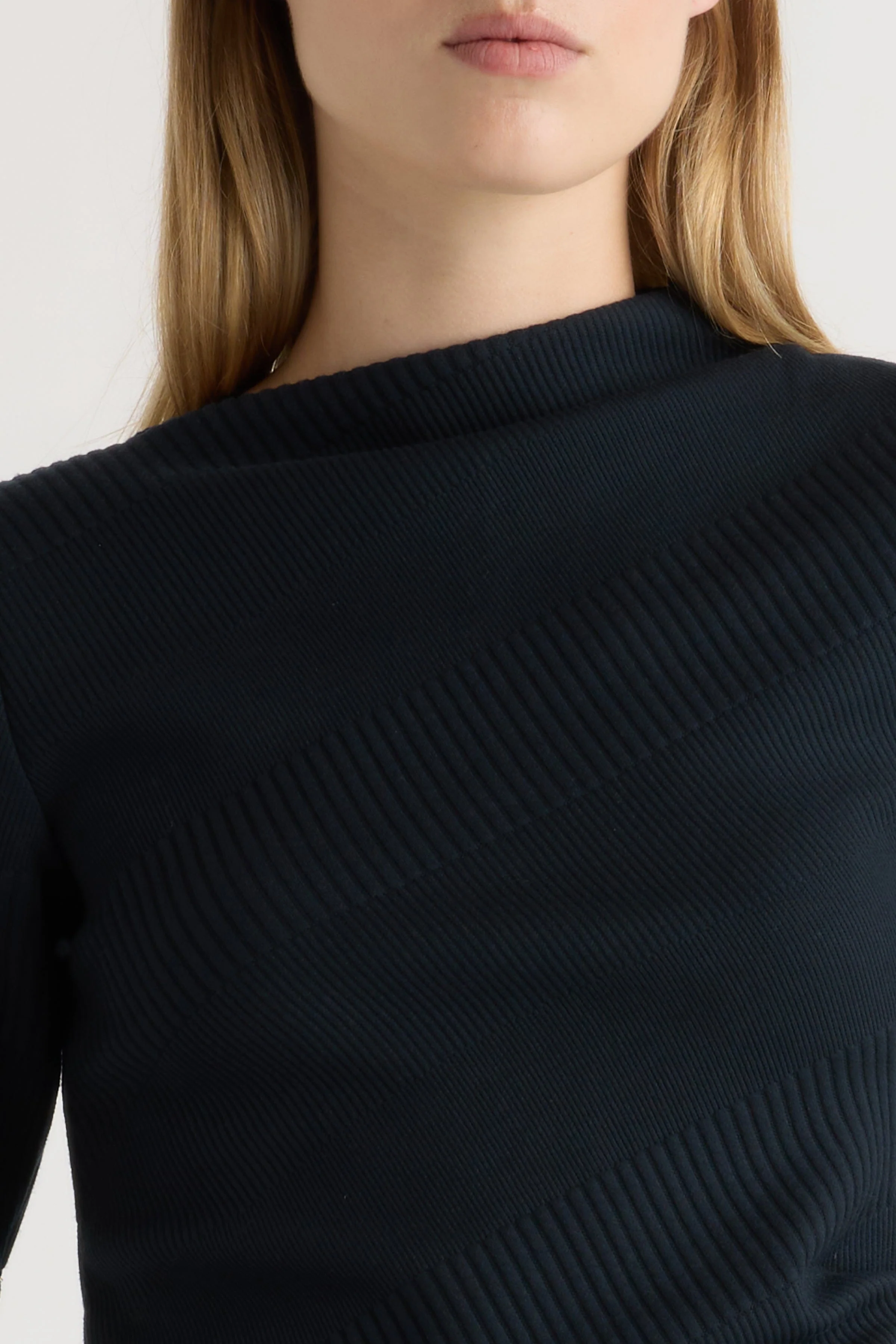 Pauline Ribbed Asymmetric-Neck Top - Image 5
