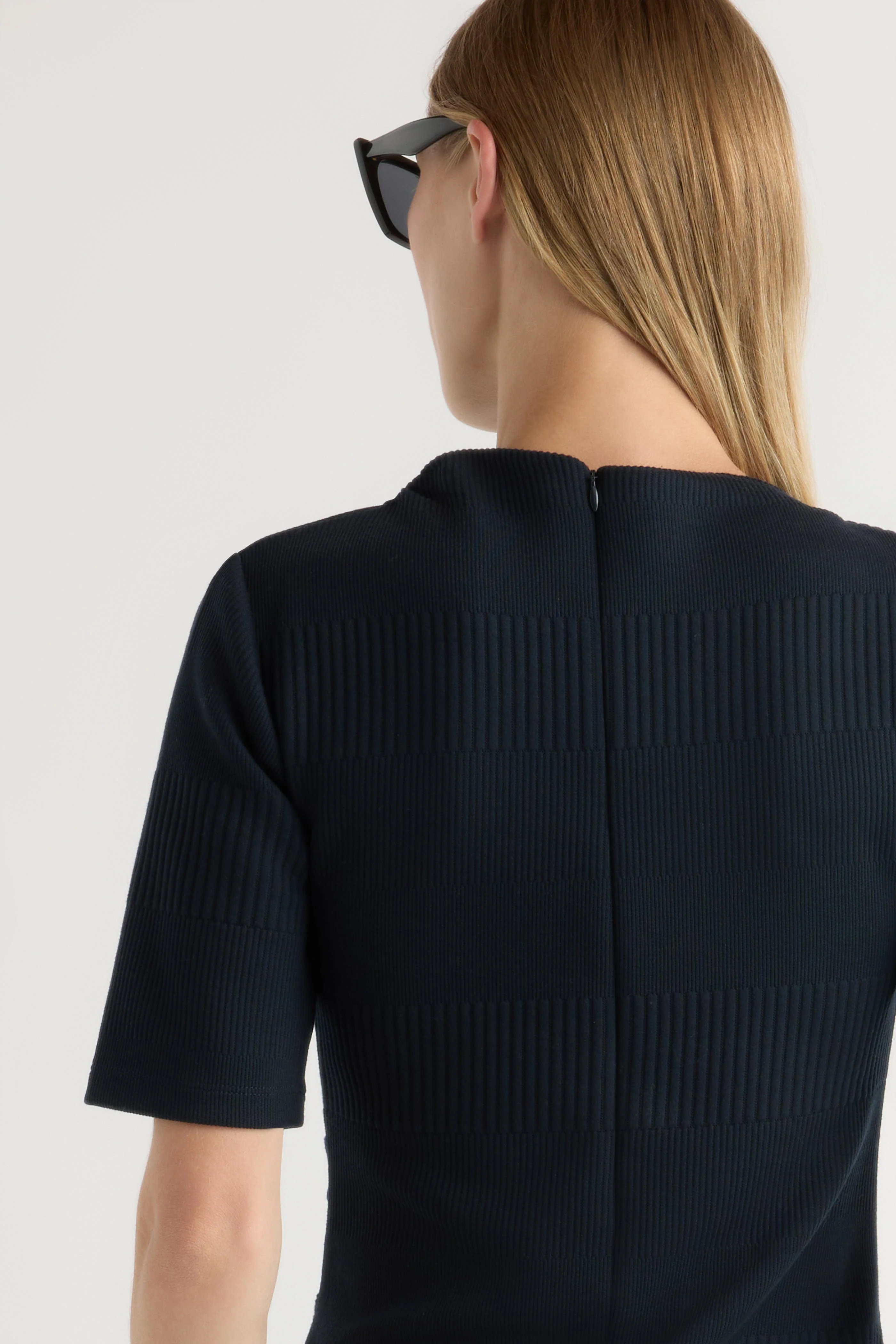 Pauline Ribbed Asymmetric-Neck Top - Image 6