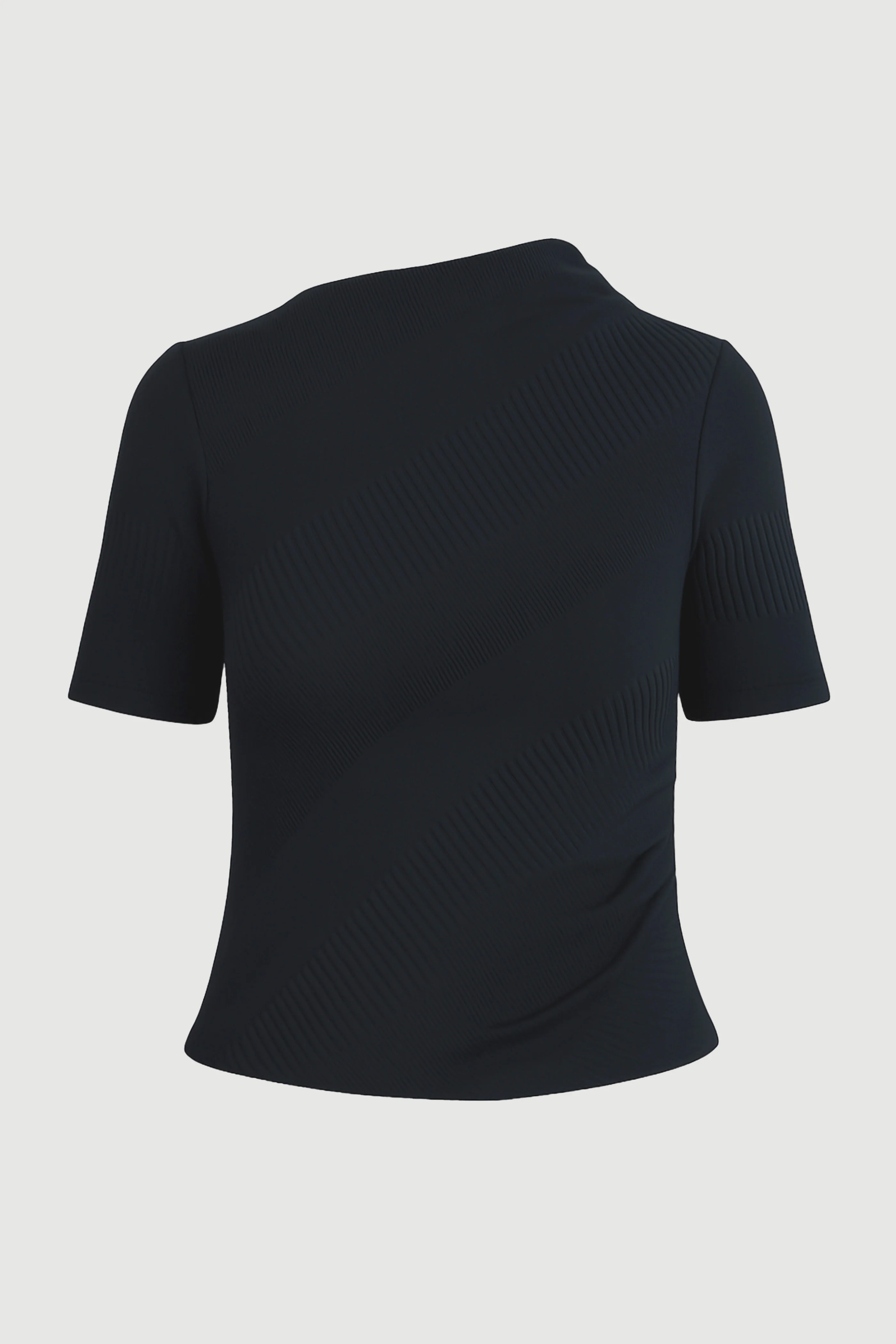 Pauline Ribbed Asymmetric-Neck Top - Image 7