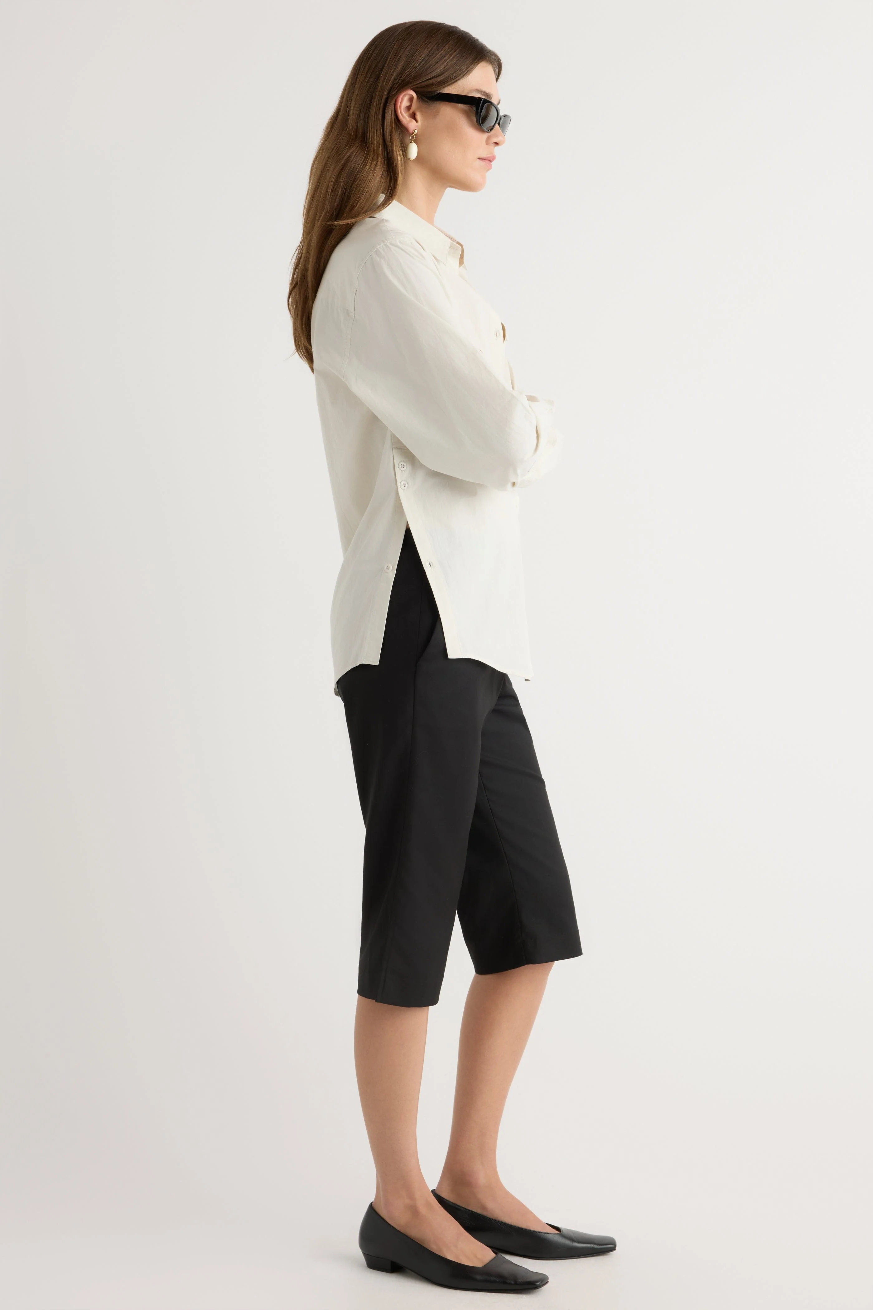 Phoebe Side-Button Tulip-Hem Shirt - Image 5