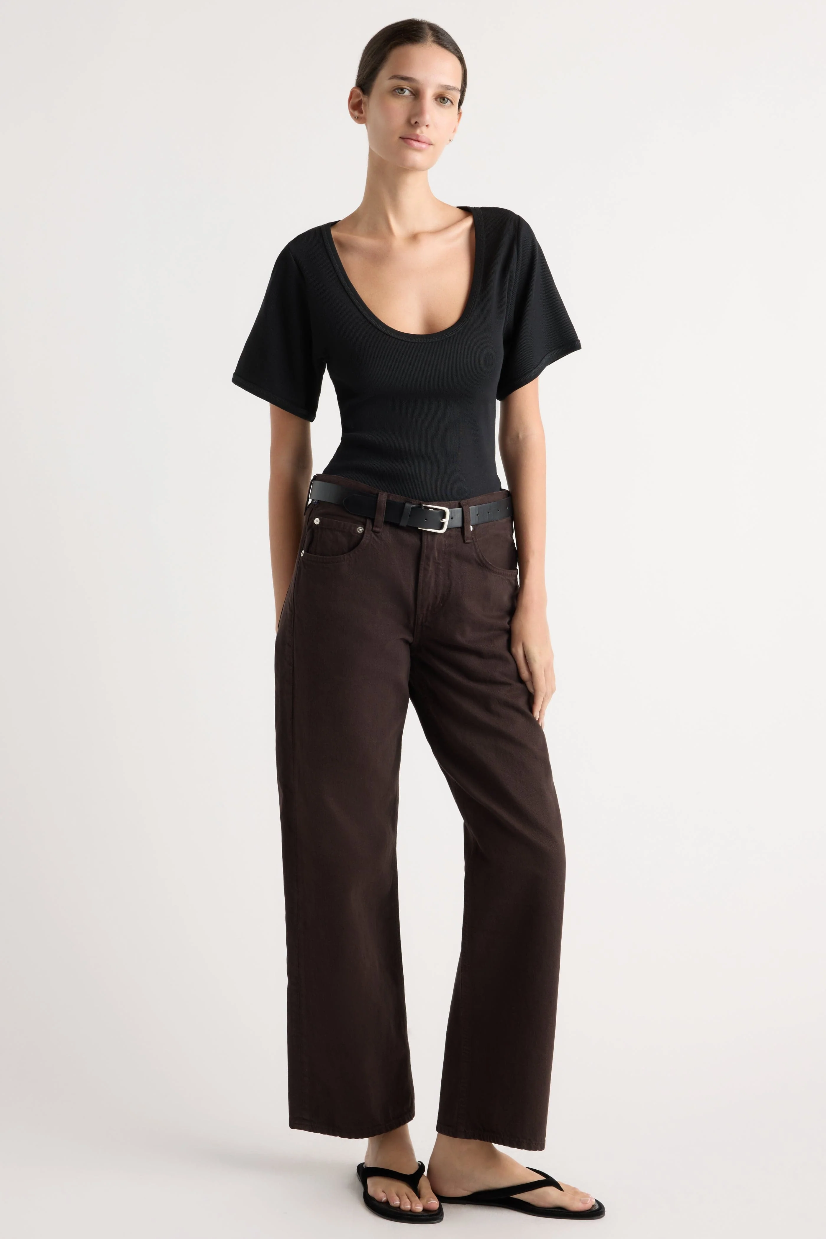 Renee Sculpted Scoop-Neck Tee - Image 3