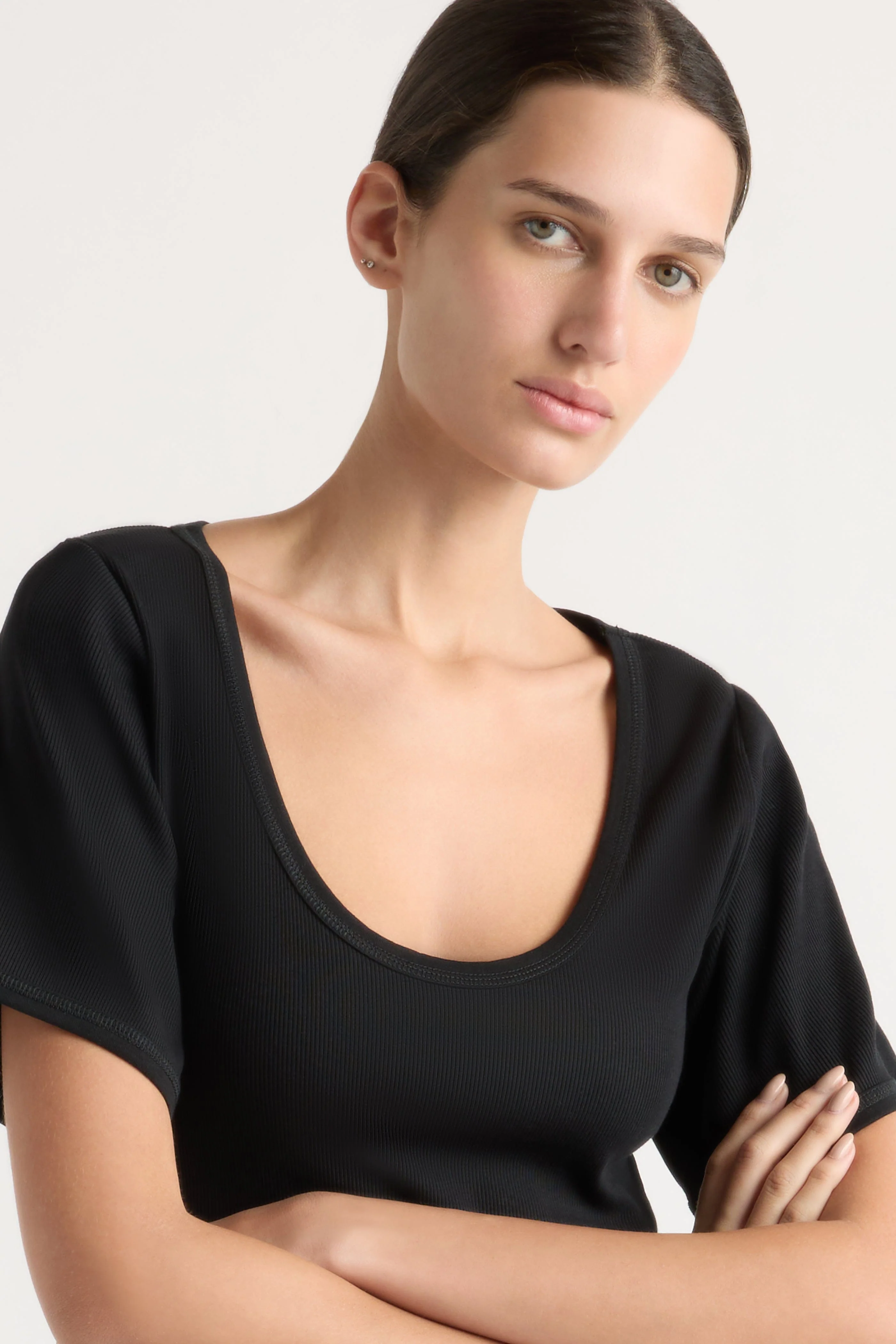 Renee Sculpted Scoop-Neck Tee - Image 4