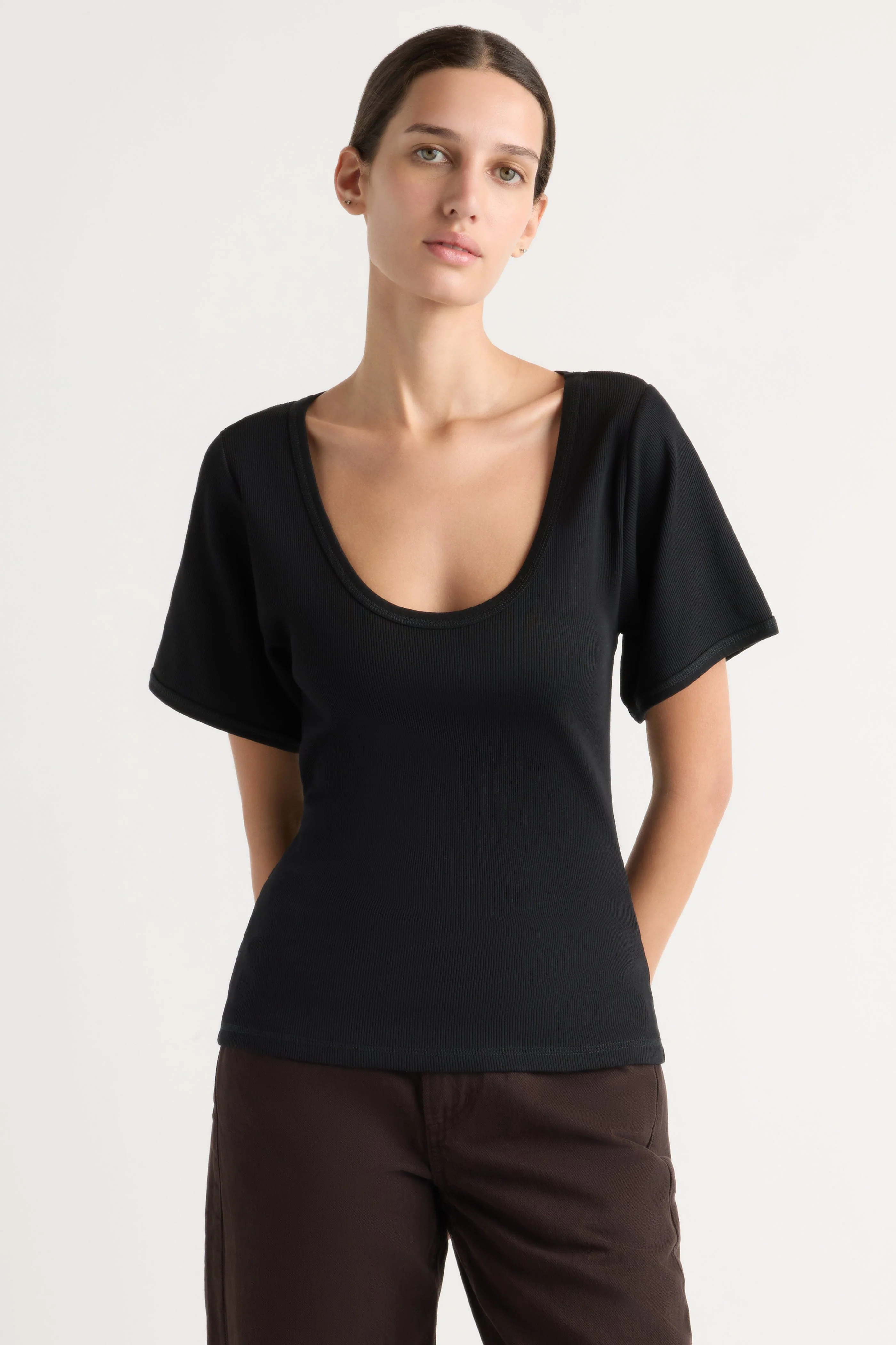 Renee Sculpted Scoop-Neck Tee - Image 5