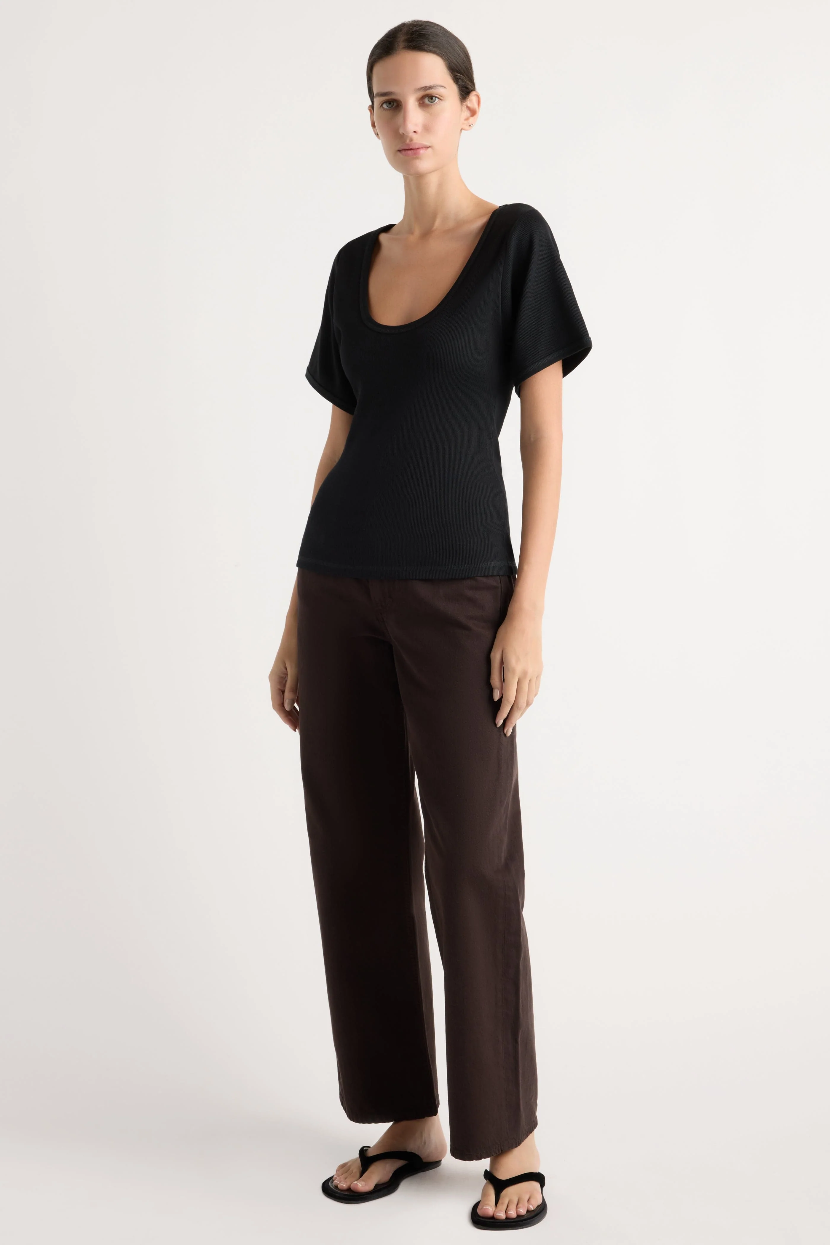Renee Sculpted Scoop-Neck Tee - Image 6