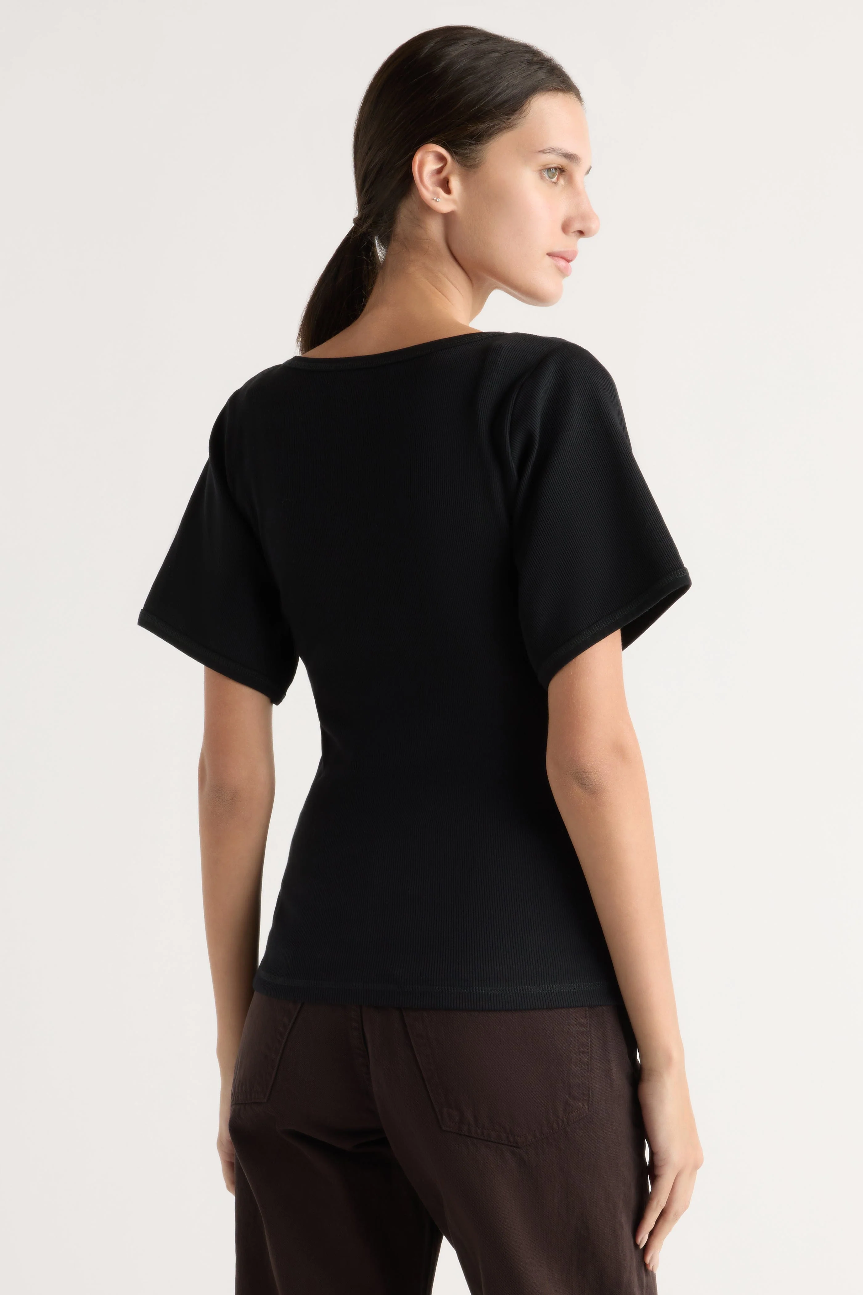 Renee Sculpted Scoop-Neck Tee - Image 7
